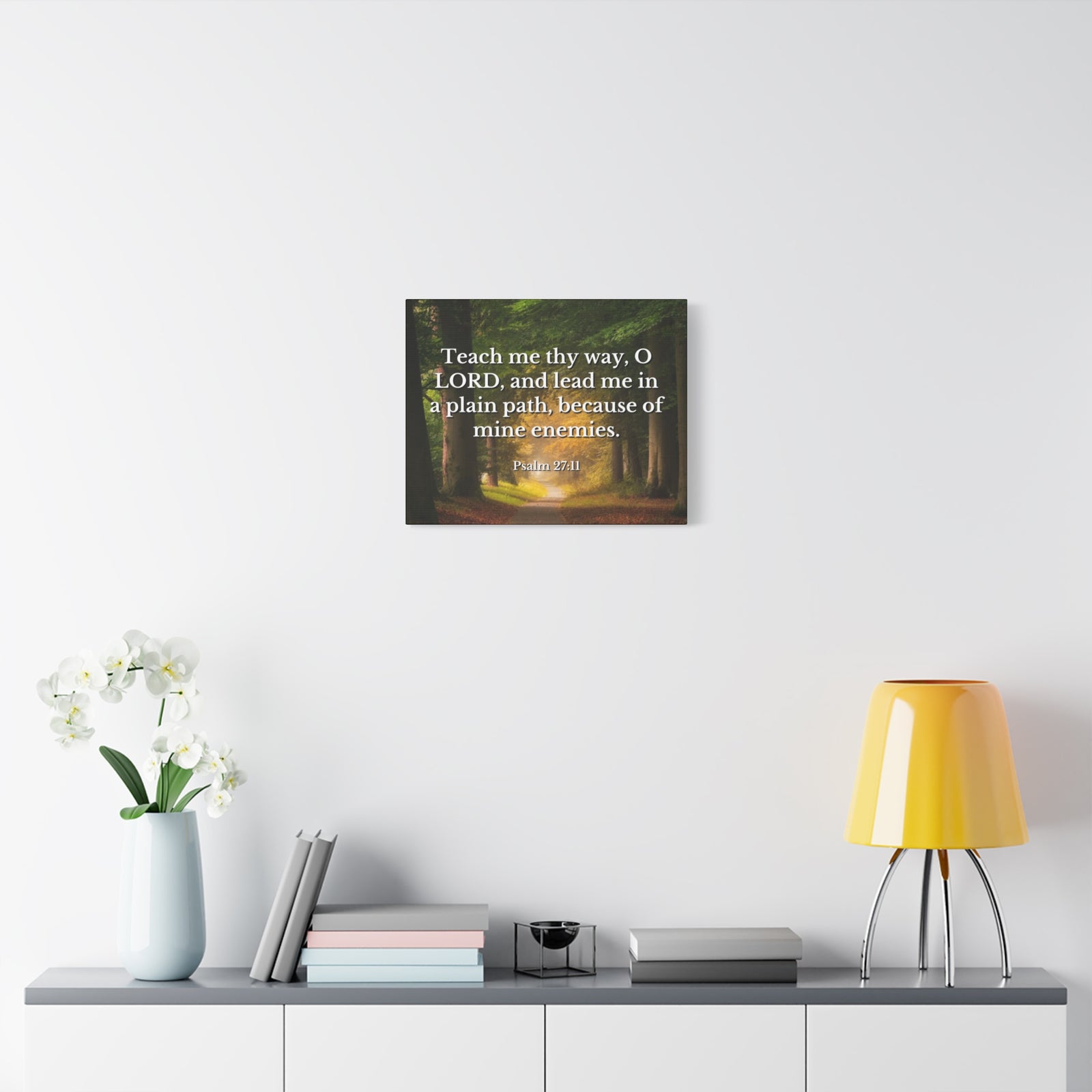 Scripture Canvas Plain Path Psalm 27:11 Christian Wall Art Bible Verse Print Ready to Hang-Express Your Love Gifts
