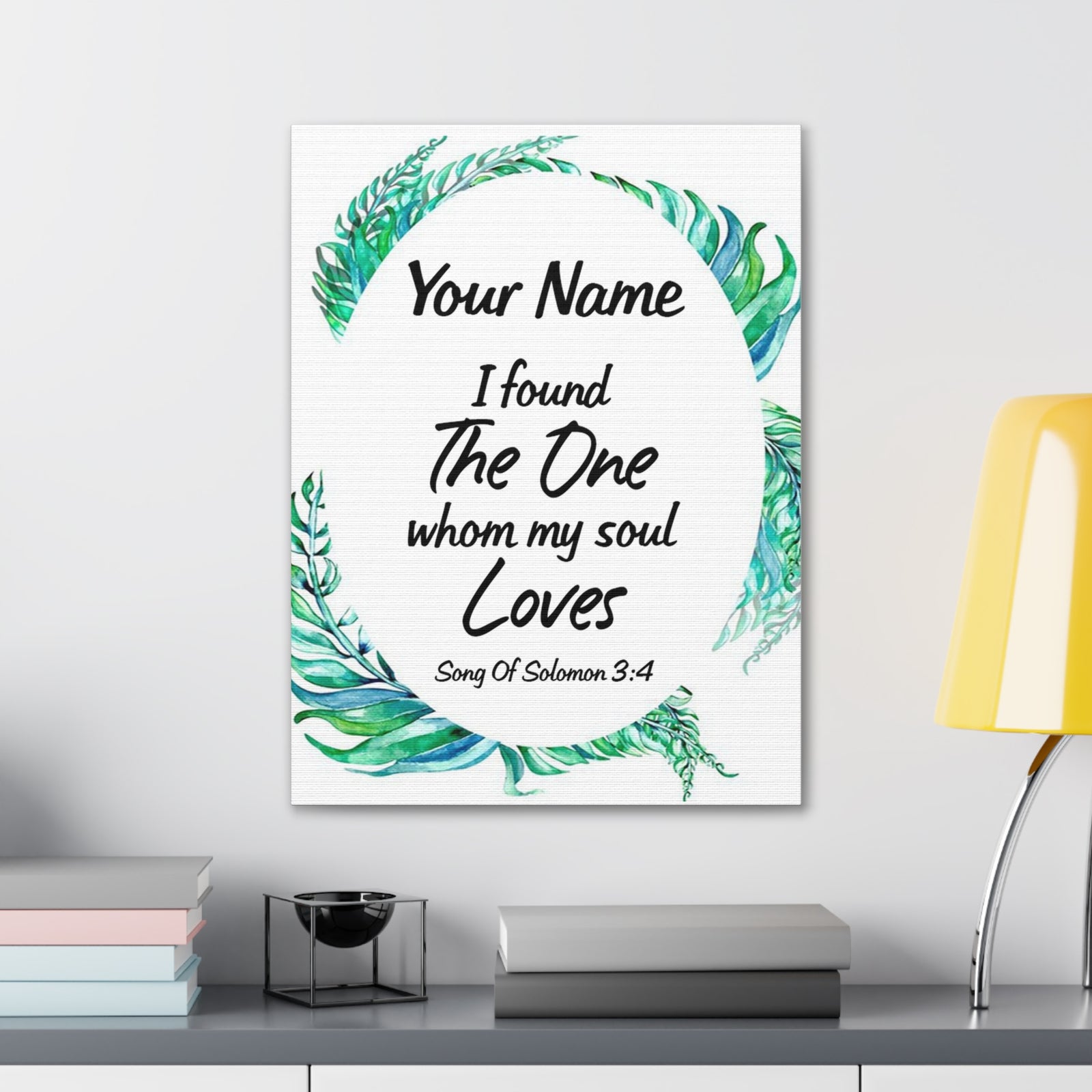 Personalized Soulmate Song Of Solomon 3:4 Bible Chapter Canvas Christian Wall Art Ready to Hang-Express Your Love Gifts