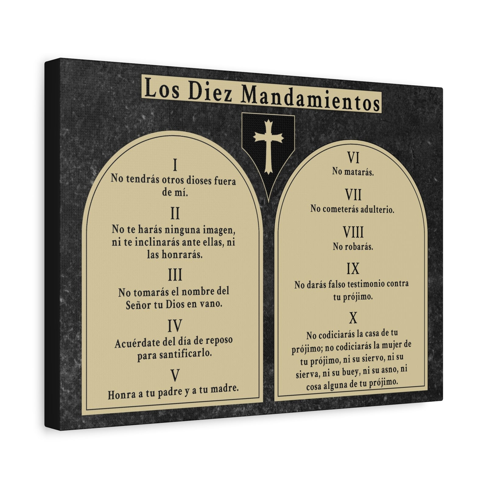Scripture Walls 10 Commandments Spanish Los Diez Mandamientos Tablets Bible Verse Canvas Christian Wall Art Ready to Hang Unframed-Express Your Love Gifts