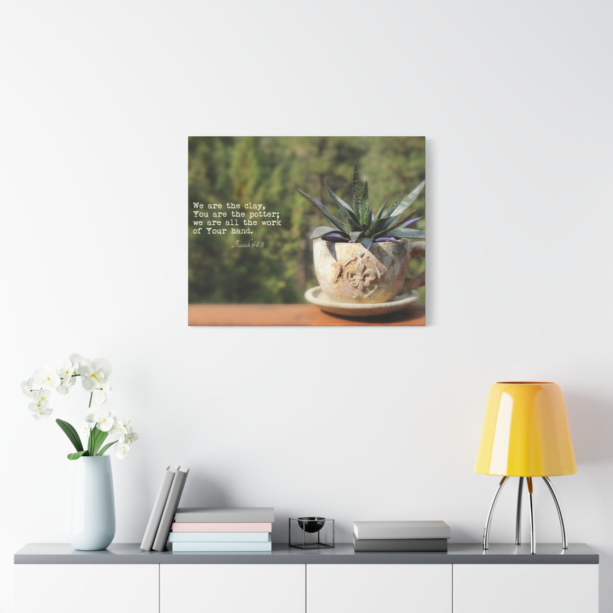 Scripture Canvas We Are The Clay Isaiah 64:8 Christian Wall Art Bible Verse Print Ready to Hang-Express Your Love Gifts