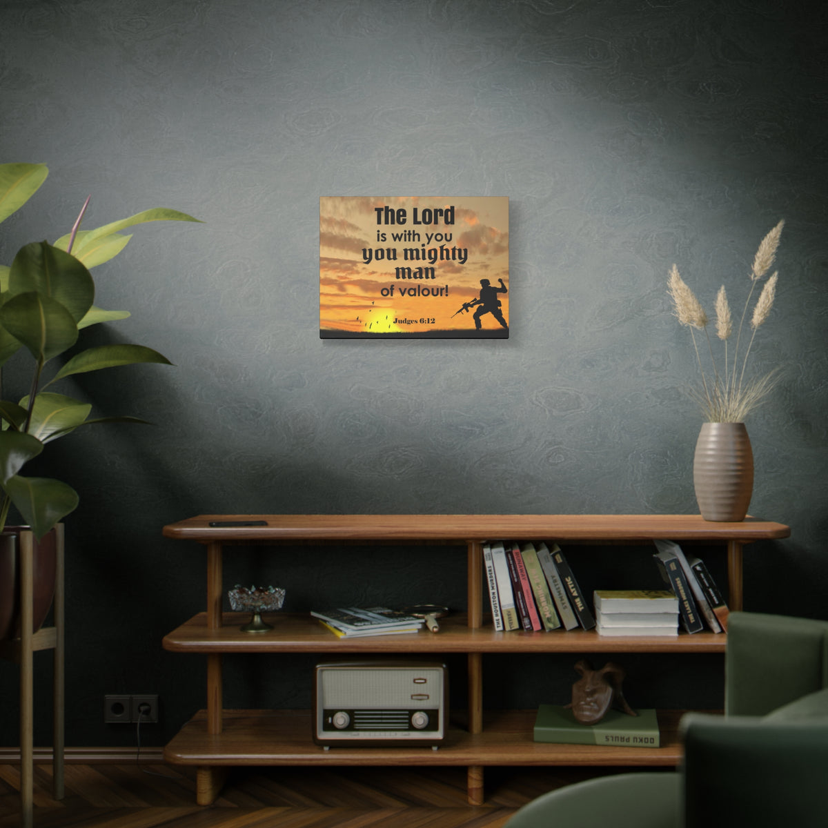Scripture Wall Lord is with You Judges 6:12 Bible Chapter Canvas Christian Wall Art Ready to Hang-Express Your Love Gifts