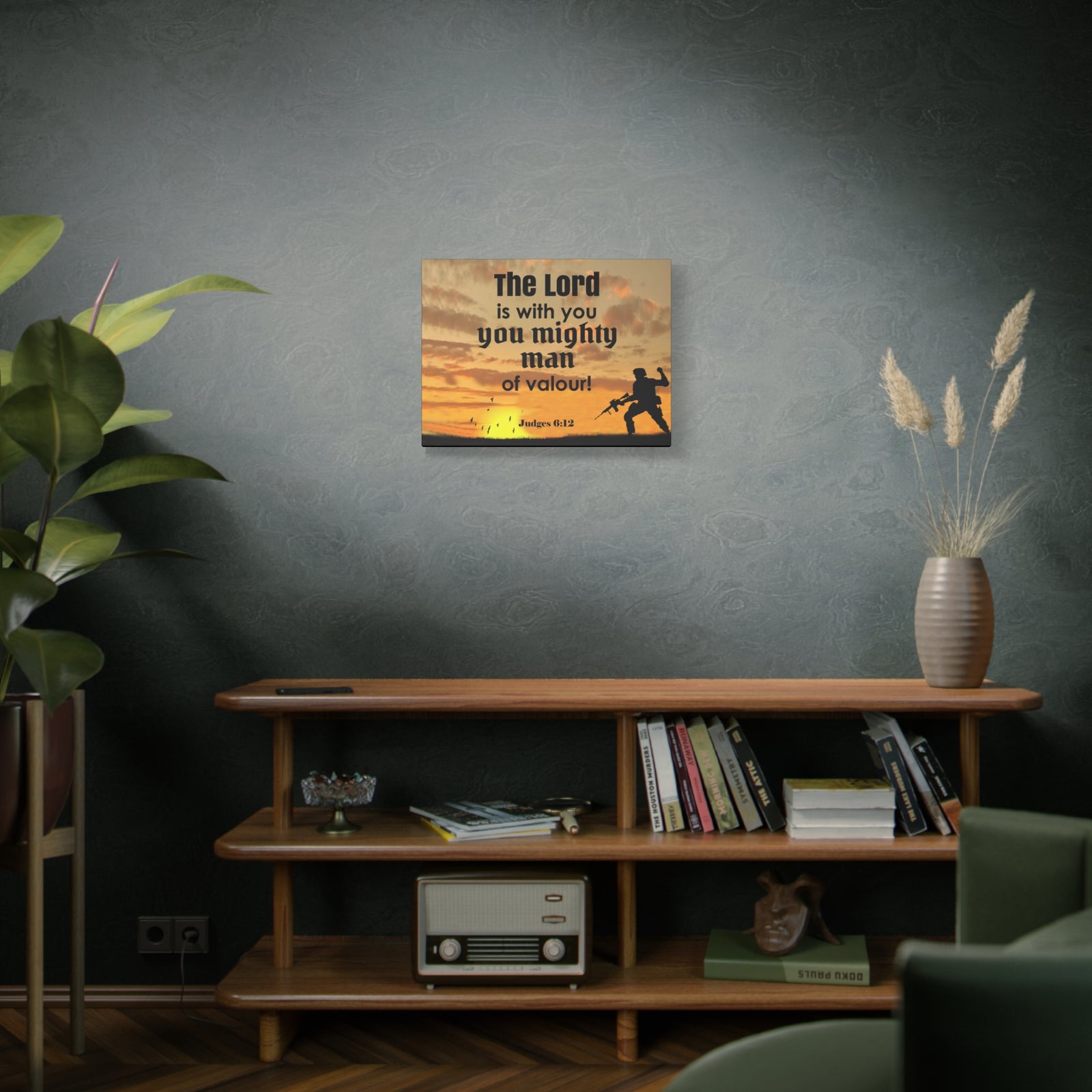 Scripture Wall Lord is with You Judges 6:12 Bible Chapter Canvas Christian Wall Art Ready to Hang-Express Your Love Gifts