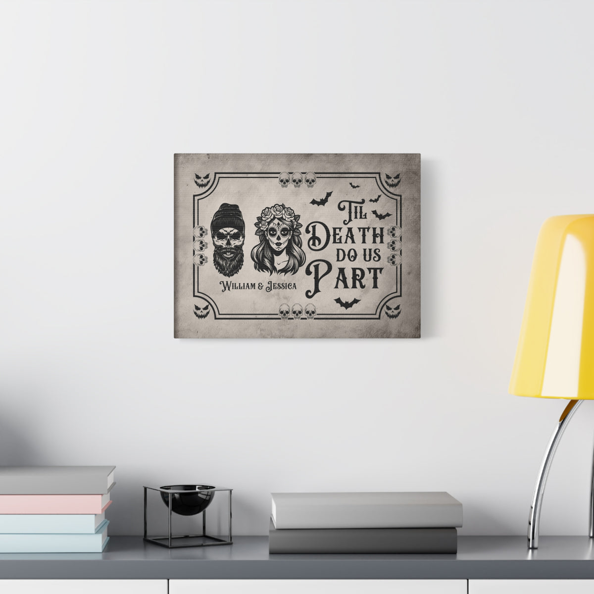Personalized Till Death Do Us Part Canvas – Gothic Wedding Wall Art-Express Your Love Gifts