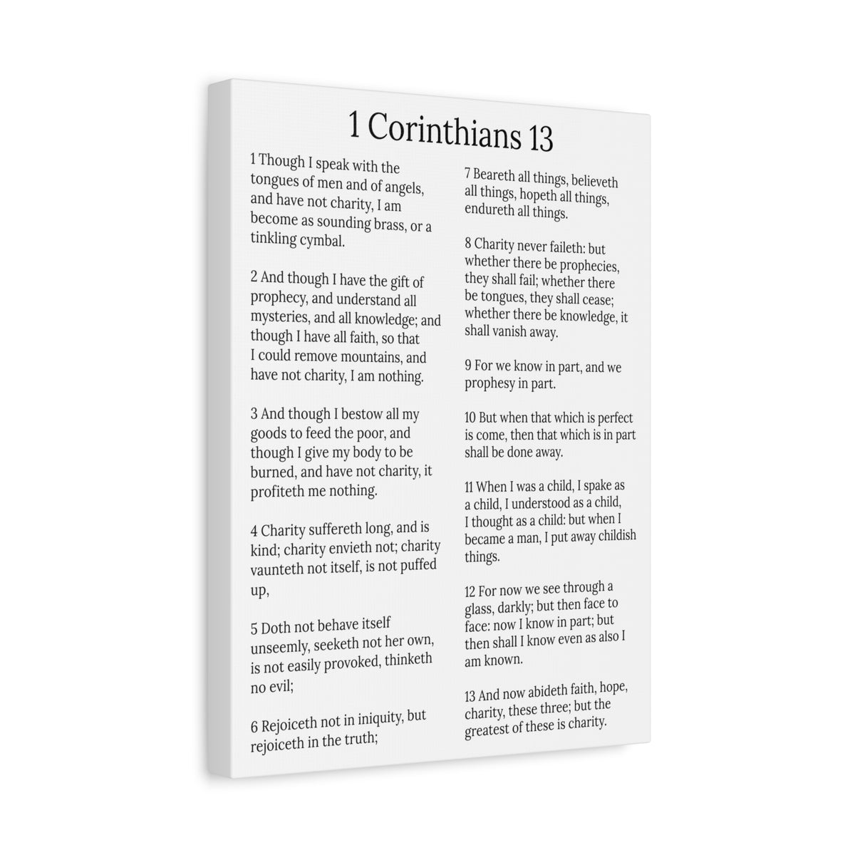 Scripture Walls 1 Corinthians 13 Love Chapter White Christian Wall Art Print Ready to Hang Unframed-Express Your Love Gifts