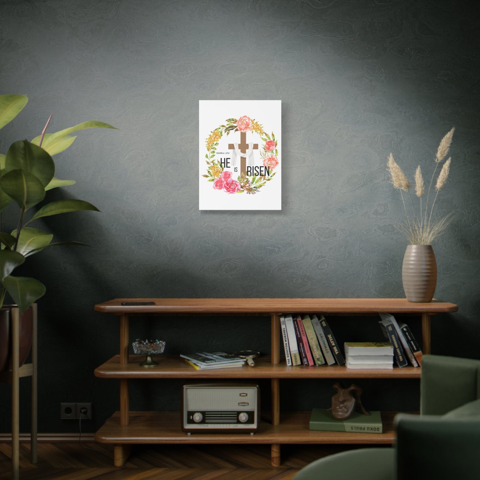 Scripture Walls Matthew 28:6 He Is Risen Bible Verse Canvas Christian Wall Art Ready to Hang Unframed-Express Your Love Gifts