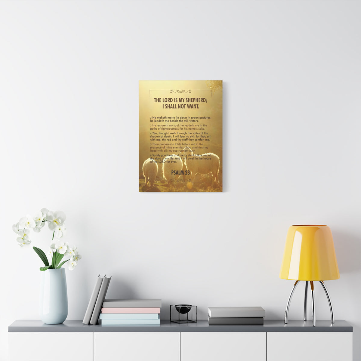 Bible Verse Canvas Lord is my Shepherd Psalm 23 Canvas Christian Home Décor Ready to Hang Scripture Wall Art-Express Your Love Gifts