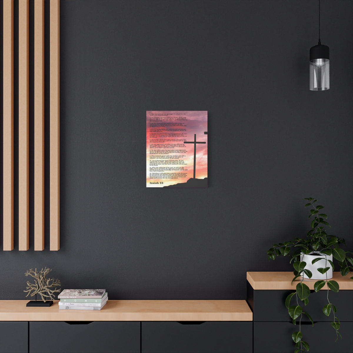 Scripture Canvas Prophecy Of Jesus Colored Isaiah 53 Christian Wall Art Bible Verse Print Ready to Hang-Express Your Love Gifts