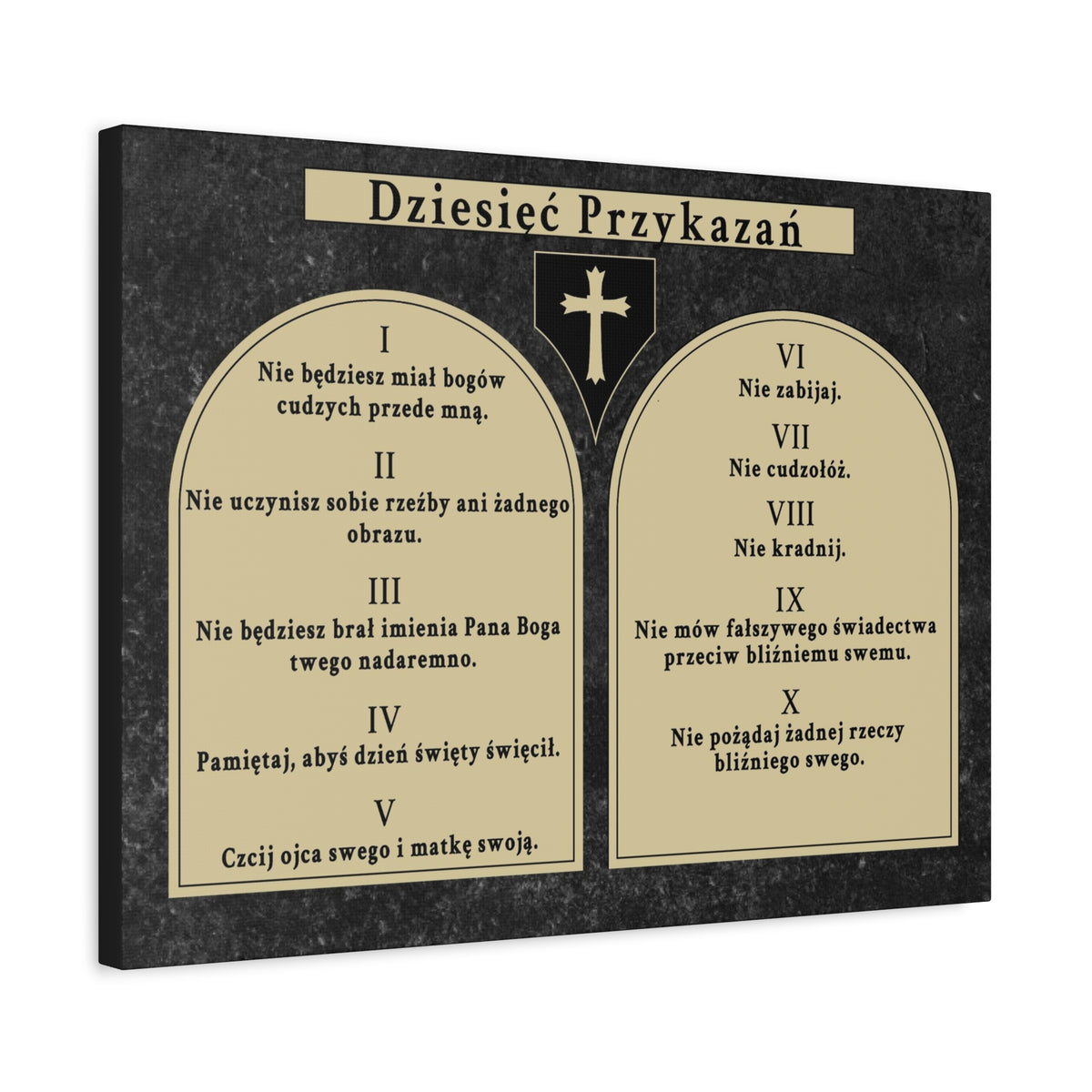Scripture Walls Dziesięć Przykazań Ten Commandments Polish Bible Verse Canvas Christian Wall Art Ready to Hang Unframed-Express Your Love Gifts