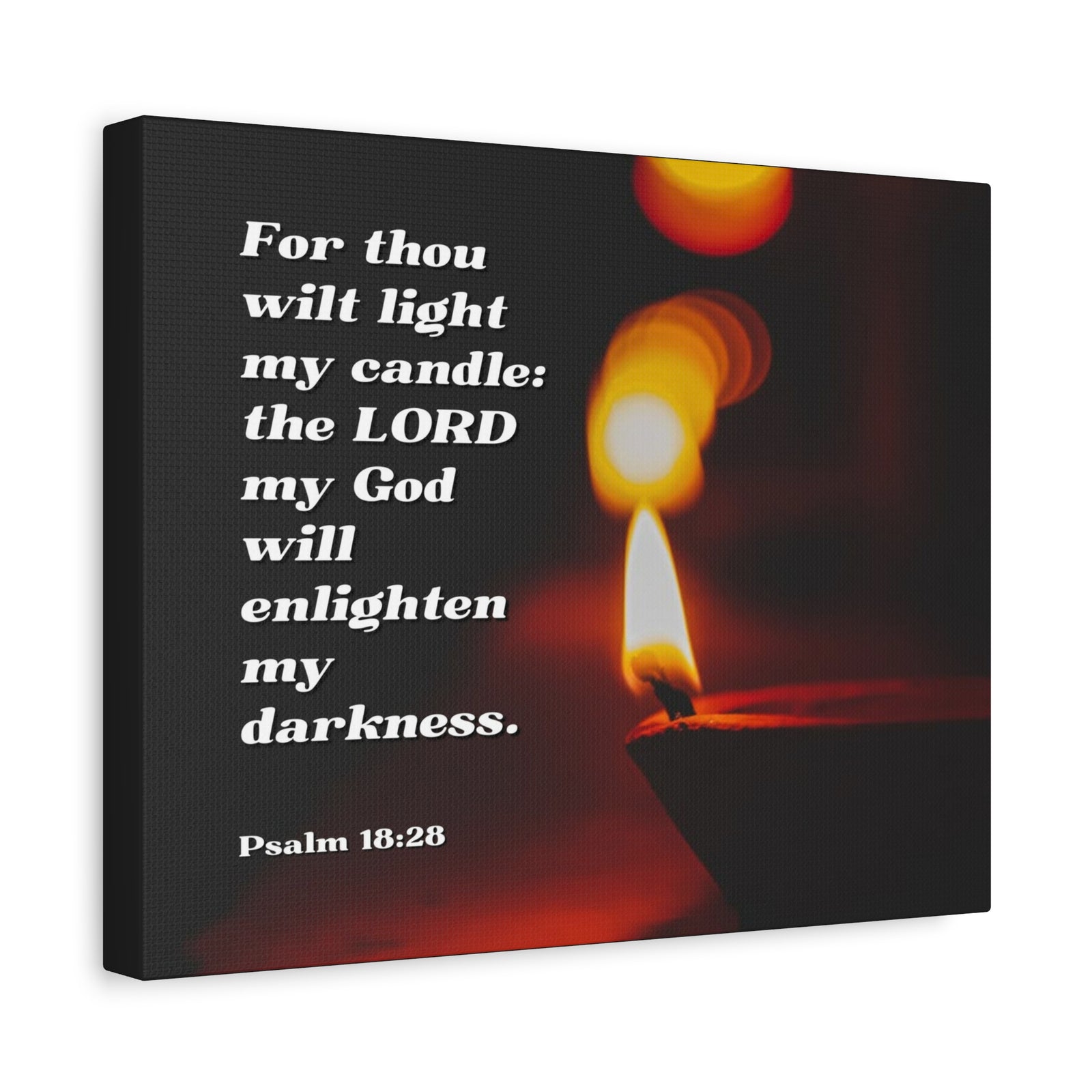 Scripture Canvas Enlighten My Darkness Psalm 18:28 Christian Wall Art Bible Verse Print Ready to Hang-Express Your Love Gifts