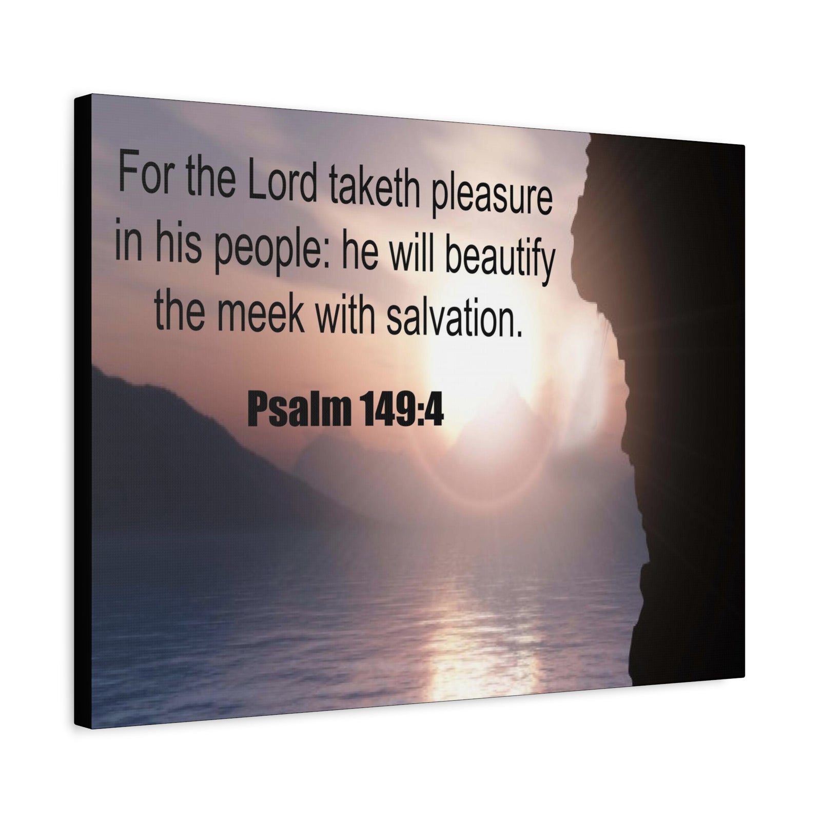 Scripture Canvas Beutify the Meek Psalm 149:4 Christian Wall Art Bible Verse Print Ready to Hang-Express Your Love Gifts