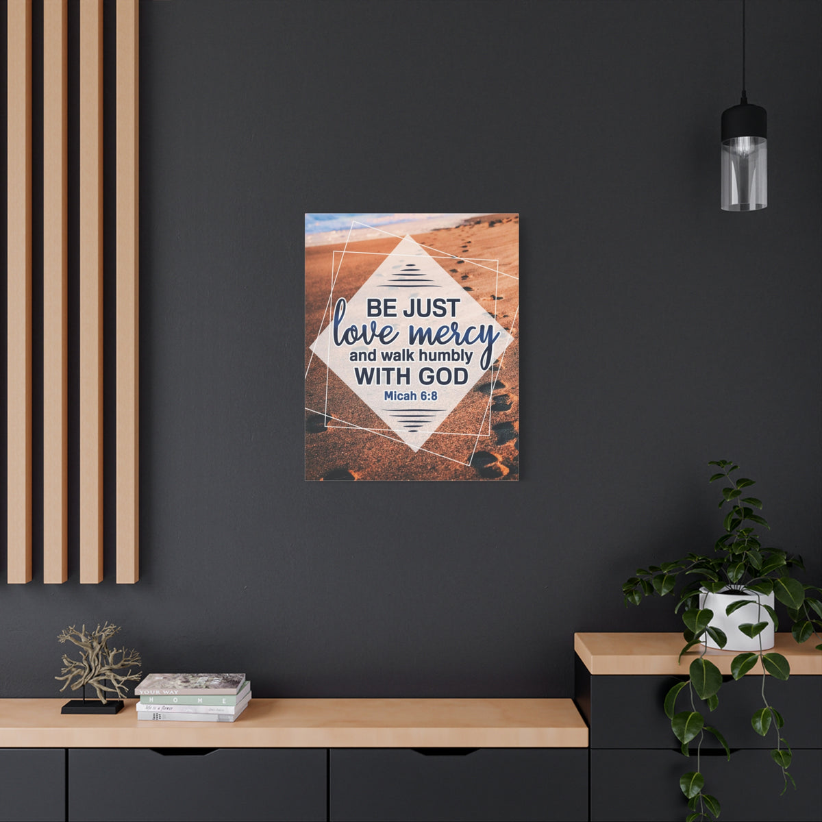 Scripture Canvas Walk Humbly With God Micah 6:8 Christian Wall Art Bible Verse Print Ready to Hang-Express Your Love Gifts