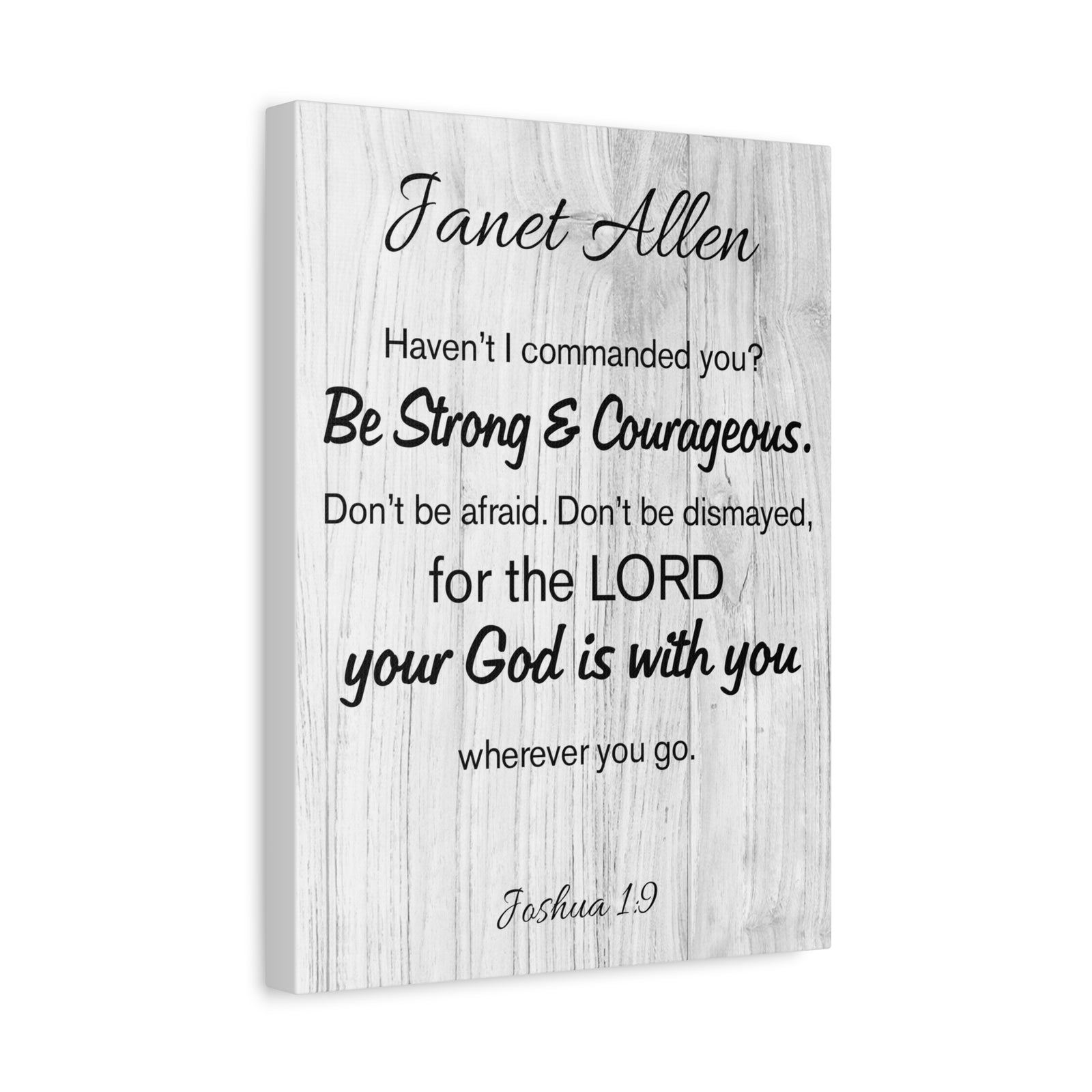 Scripture Walls Personalized Joshua 1:9 Bible Chapter Canvas Christian Wall Art Ready to Hang-Express Your Love Gifts