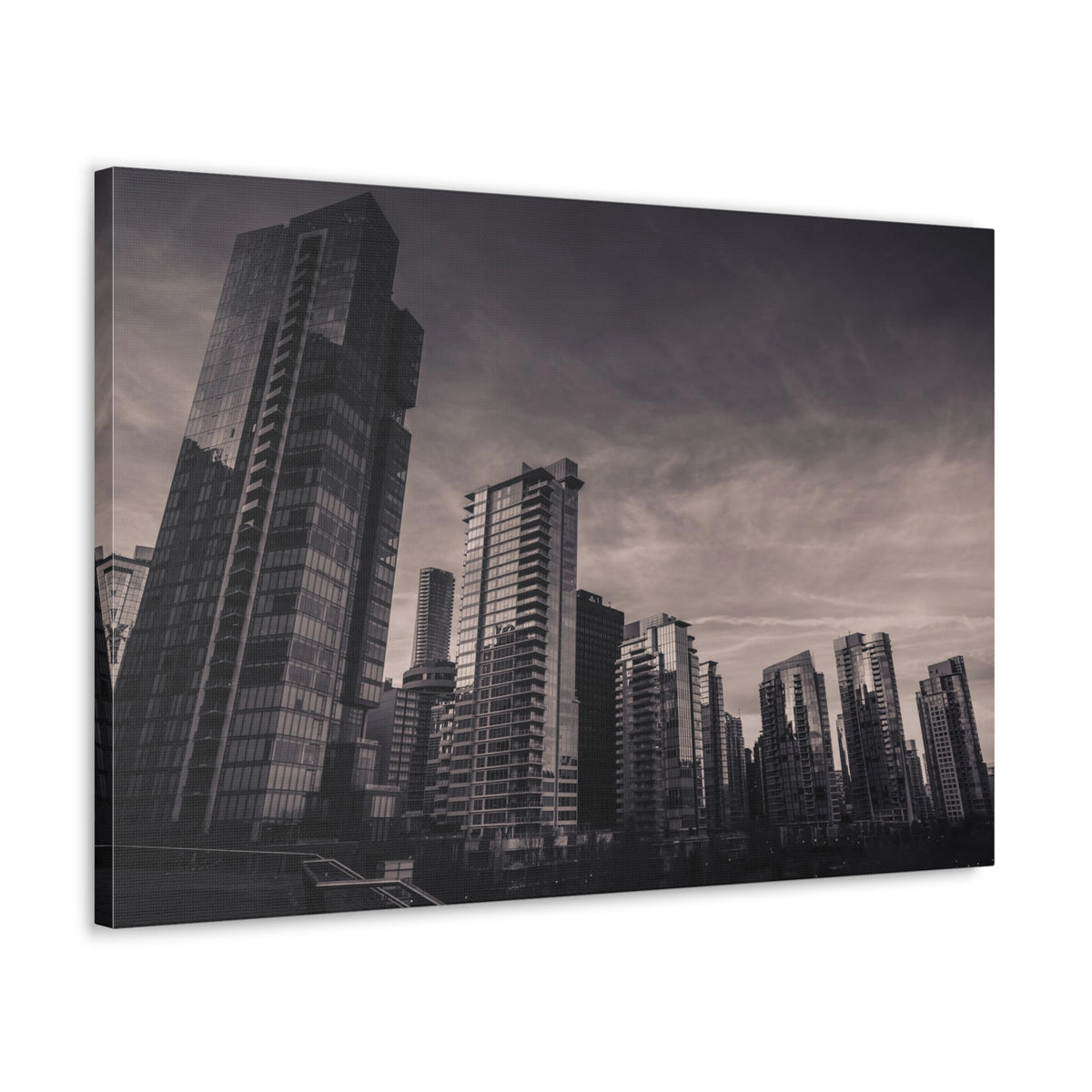Vancouver Black And White Skyline Canvas Artwork High-Quality Breathtaking Stunning Cityscape for Home Decor Ready to Hang-Express Your Love Gifts