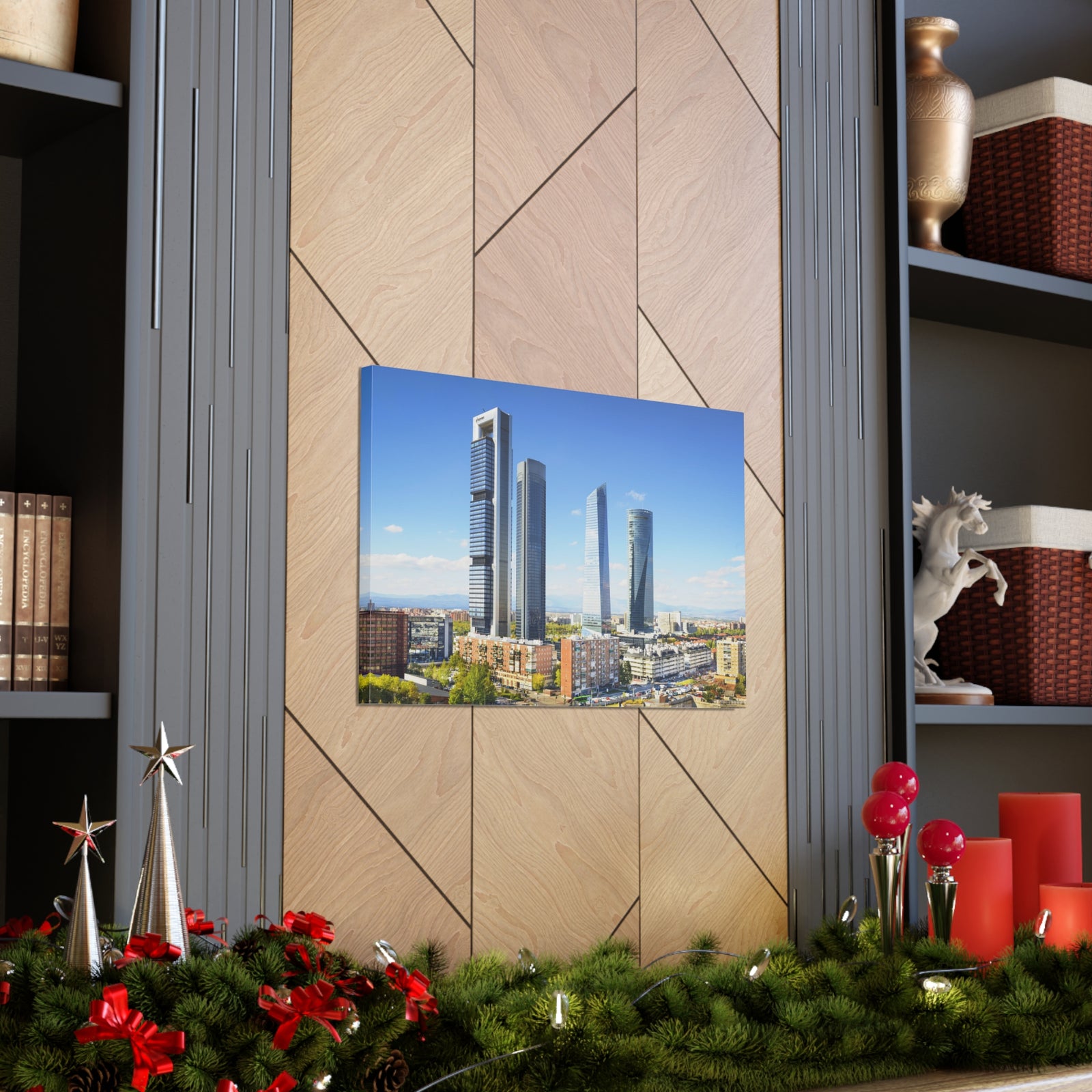 Madrid Daytime Skyline Canvas Artwork High-Quality Breathtaking Stunning Cityscape for Home Decor Ready to Hang-Express Your Love Gifts
