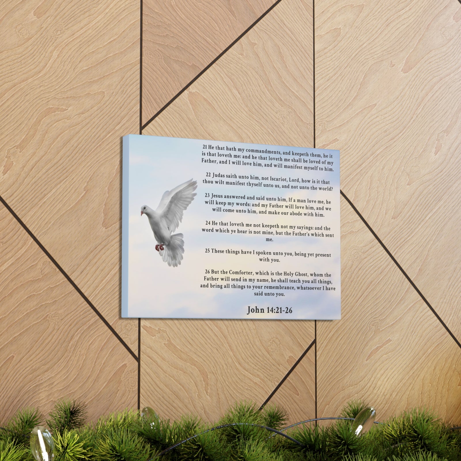 Scripture Walls John 14:21-26 KJV Bible Verse Canvas Christian Wall Art Ready to Hang Unframed-Express Your Love Gifts