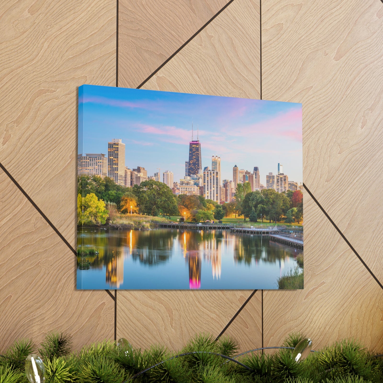 Chicago Daytime Skyline Canvas Artwork High-Quality Breathtaking Stunning Cityscape for Home Decor Ready to Hang-Express Your Love Gifts
