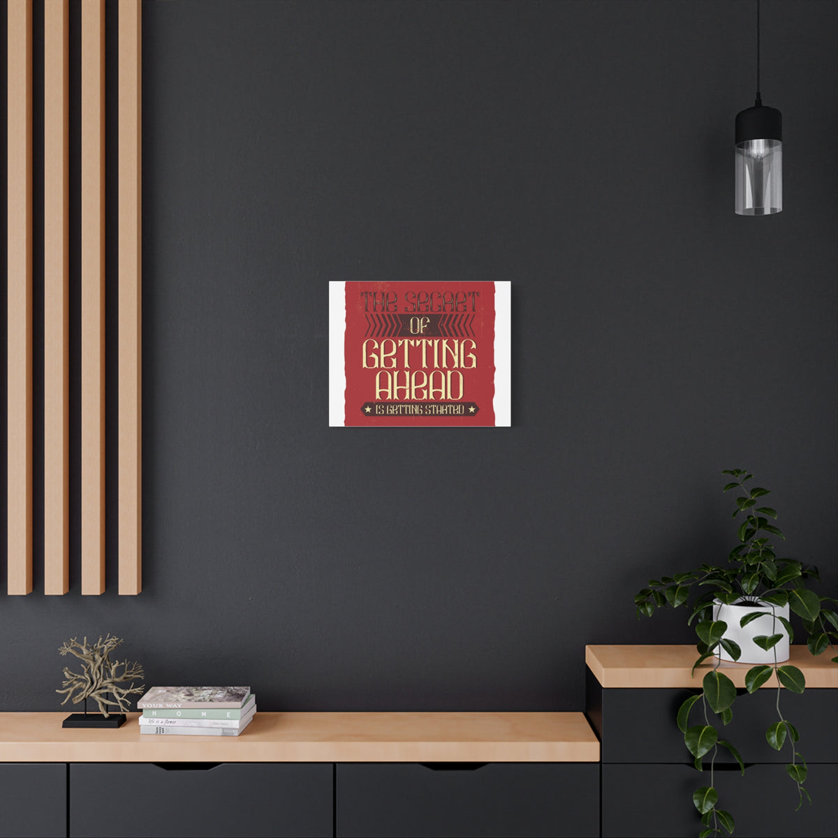 Inspirational Quote Canvas Getting Started Wall Art Motivational Motto Inspiring Prints Artwork Decor Ready to Hang-Express Your Love Gifts