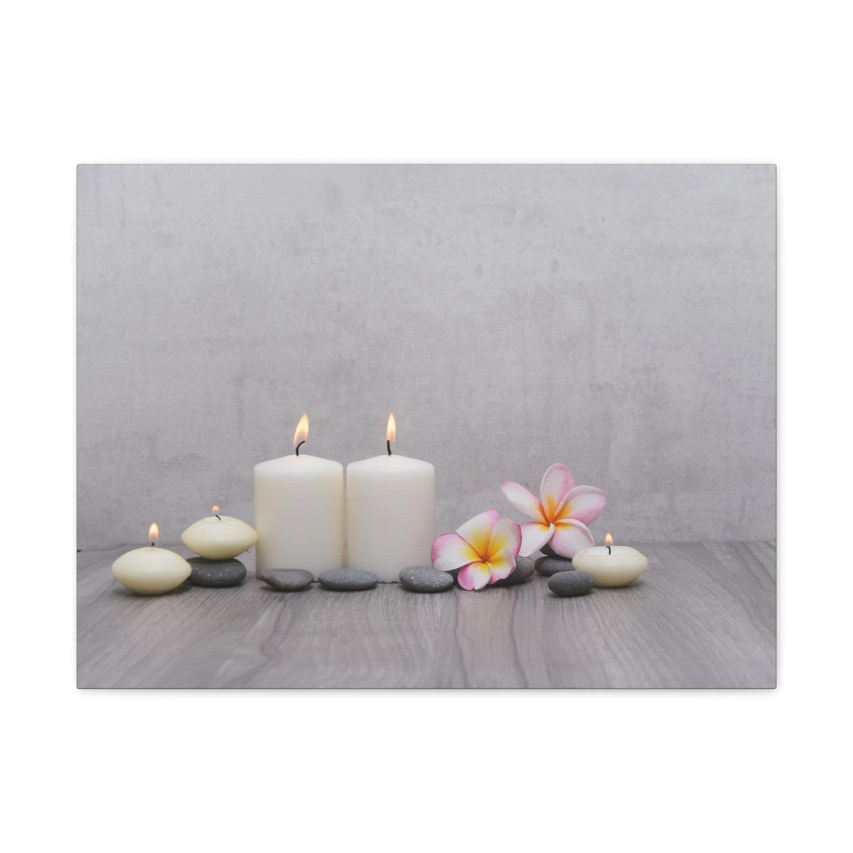 Pink Frangipani and Candle Forest Floral Nature Photography Canvas Wall Art for Home Decor Ready-to-Hang-Express Your Love Gifts