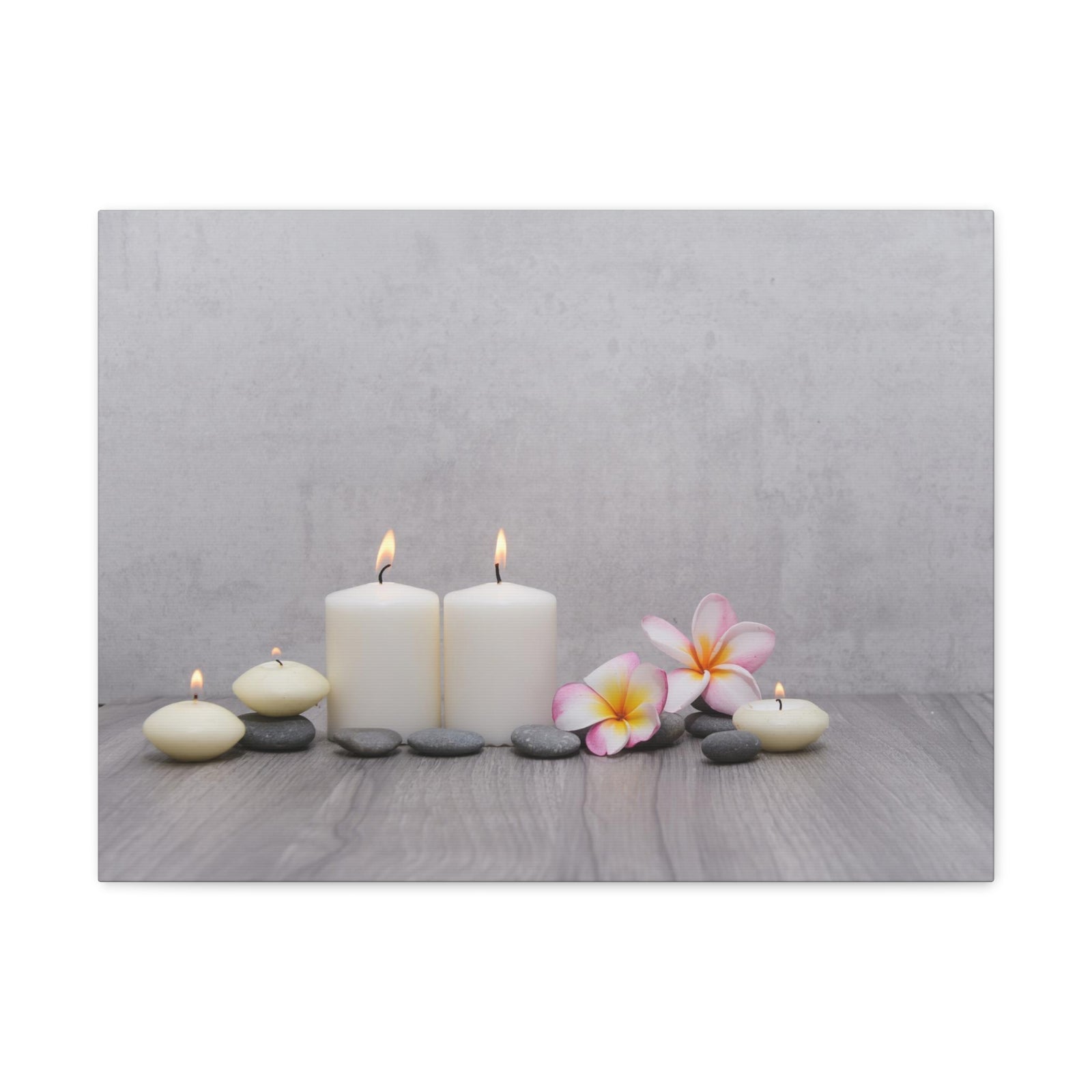 Pink Frangipani and Candle Forest Floral Nature Photography Canvas Wall Art for Home Decor Ready-to-Hang-Express Your Love Gifts