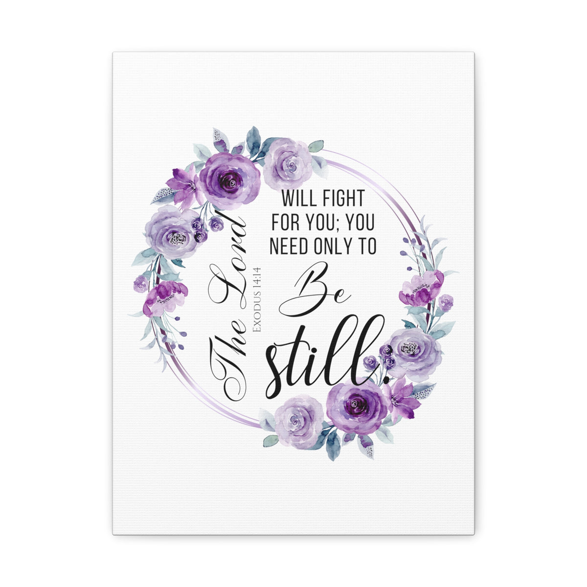 Scripture Walls Exodus 14:14 Be Still Bible Verse Canvas Christian Wall Art Ready to Hang Unframed-Express Your Love Gifts