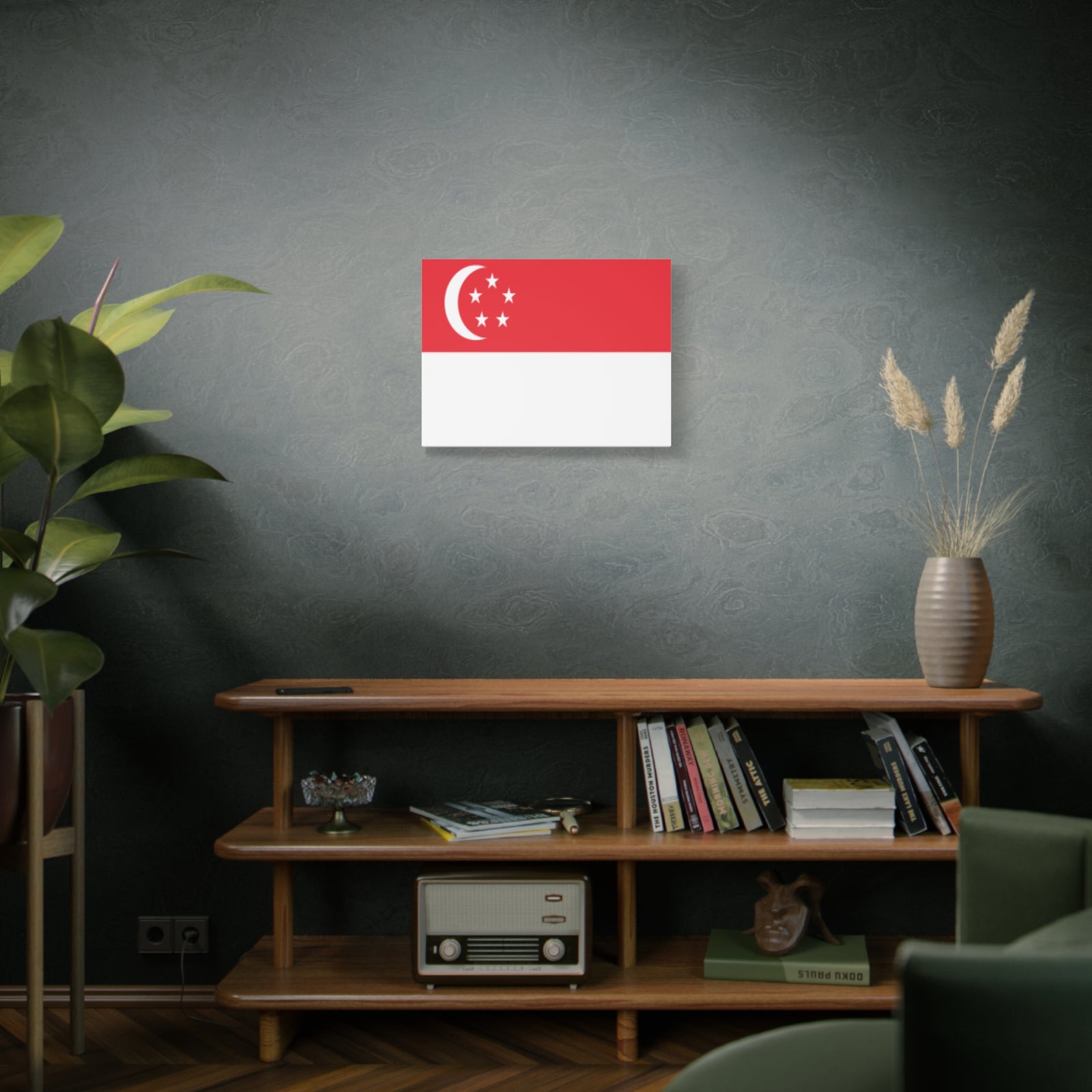 Singapore Country Flag Canvas Vibrant Wall Art Unframed Home Decor-Express Your Love Gifts