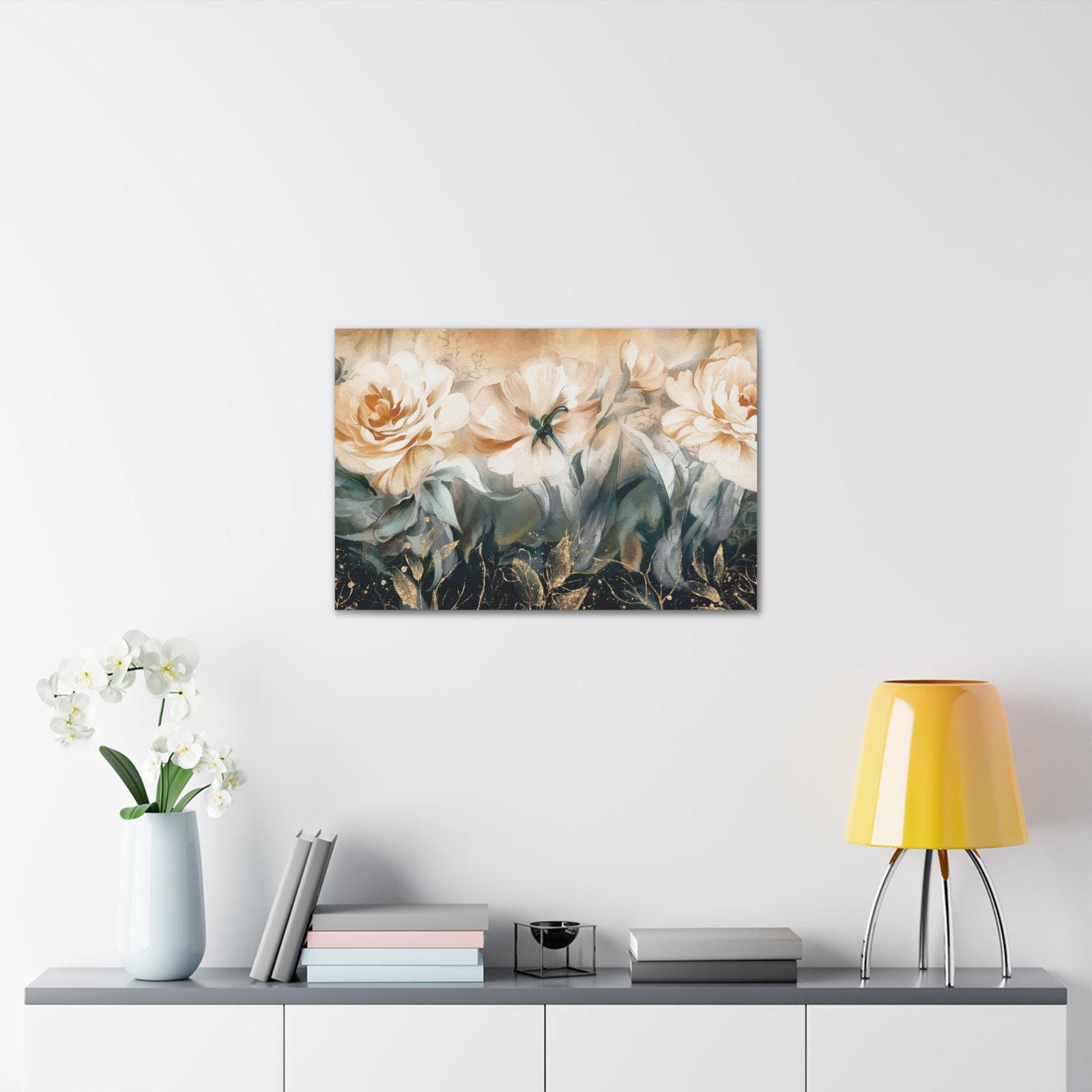 Oil Painting With Flower Rose Peonies Flower Canvas Wall Art for Home Decor Ready-to-Hang-Express Your Love Gifts