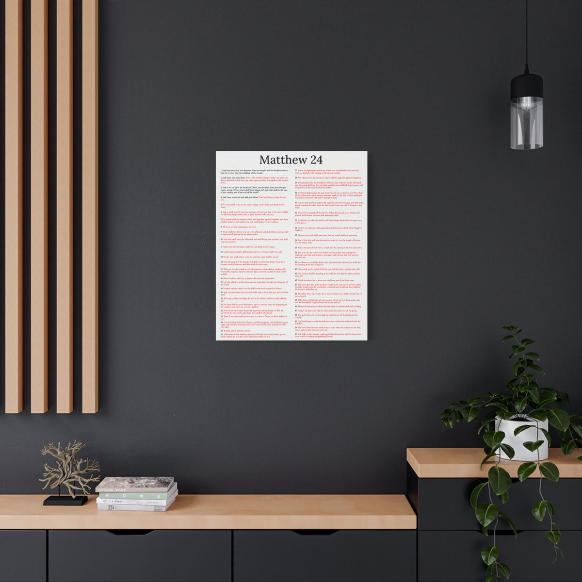 Scripture Walls Christ Words in Red Matthew 24 Chapter Christian Wall Art Print Ready to Hang Unframed-Express Your Love Gifts