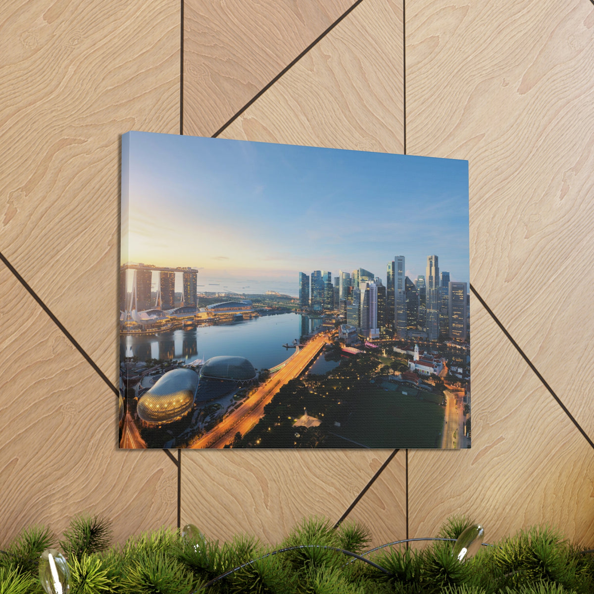 Singapore Daylight Skyline Canvas Artwork High-Quality Breathtaking Stunning Cityscape for Home Decor Ready to Hang-Express Your Love Gifts