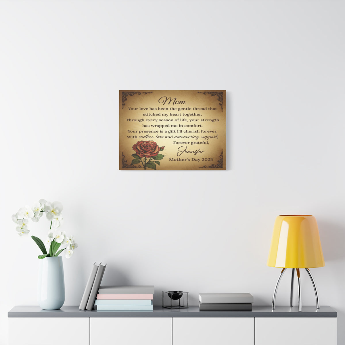 Personalized To Mom Forever Thankful for Your Love Custom Canvas Wall Art-Express Your Love Gifts
