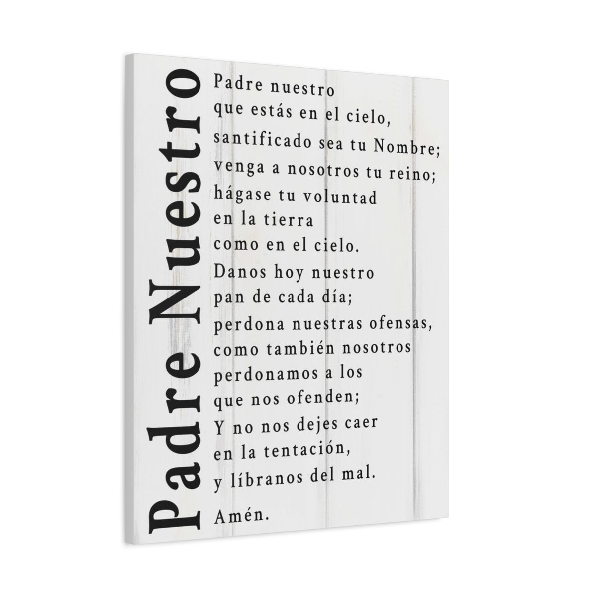 Scripture Walls Padre Nuestro Lord's Prayer Spanish White Canvas Christian Wall Art Ready to Hang UnframedCanvas Gallery Wraps-Express Your Love Gifts
