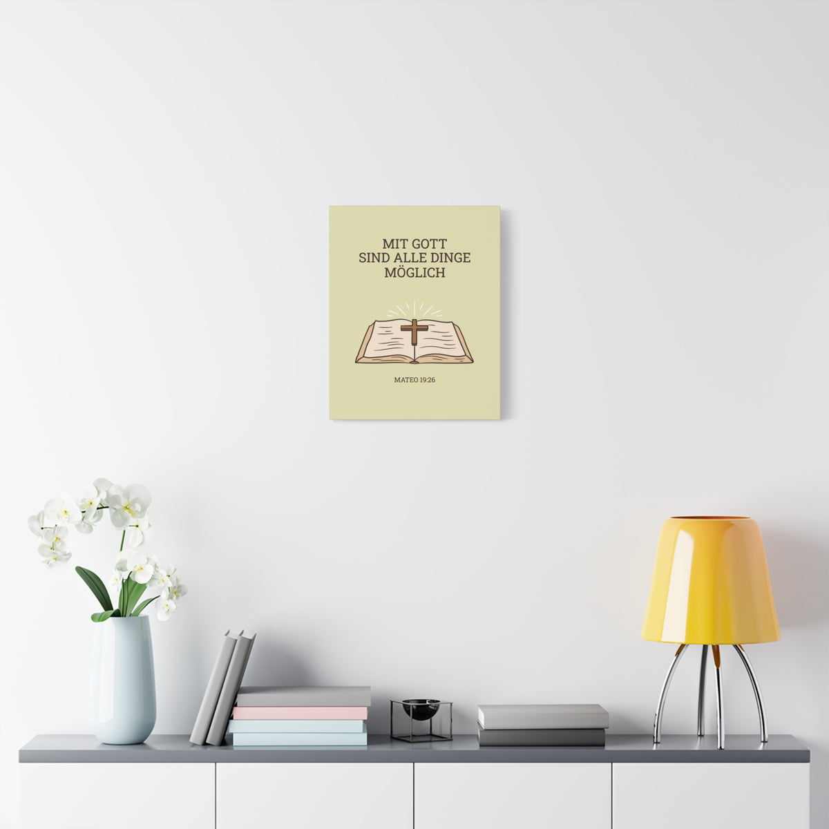 Scripture Walls Mateo 19:26 German Bible Verse Canvas Christian Wall Art Ready to Hang Unframed-Express Your Love Gifts