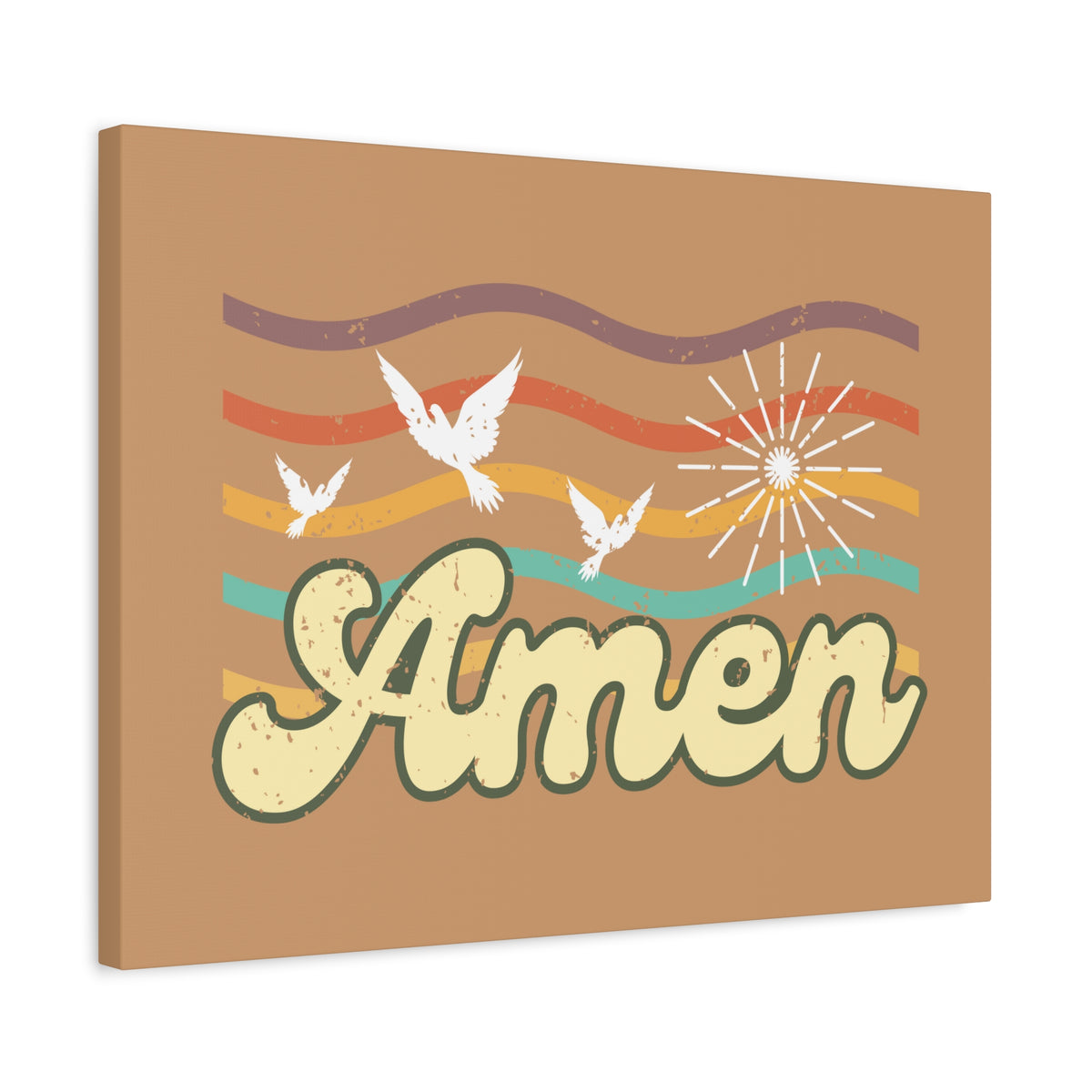 Scripture Canvas Amen Psalm 72:19 Three Doves Christian Wall Art Bible Verse Print Ready to Hang-Express Your Love Gifts