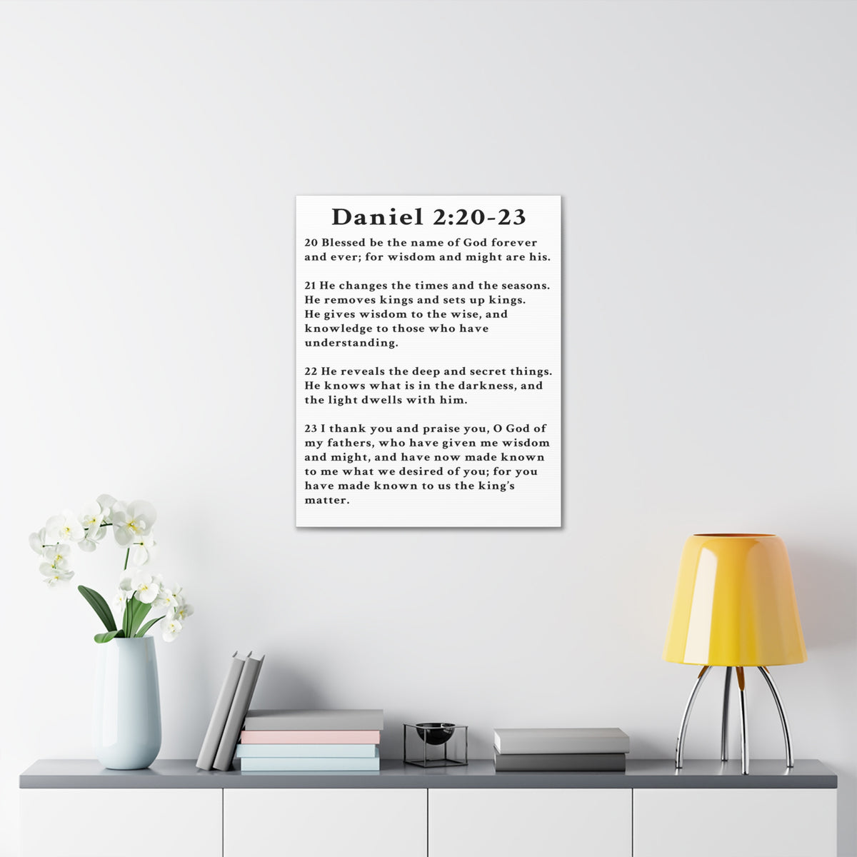 Scripture Walls Daniel 2:20-23 Daniel's Prayer of Praise Bible Verse Canvas Christian Wall Art Ready to Hang Unframed-Express Your Love Gifts