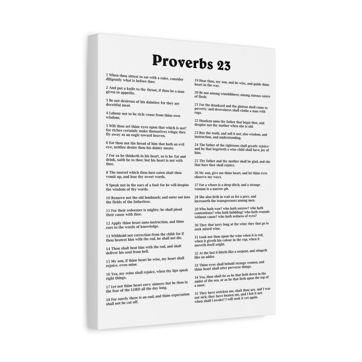 Scripture Walls Proverbs Chapter 23 White Bible Canvas Christian Wall Art Ready to Hang Unframed-Express Your Love Gifts