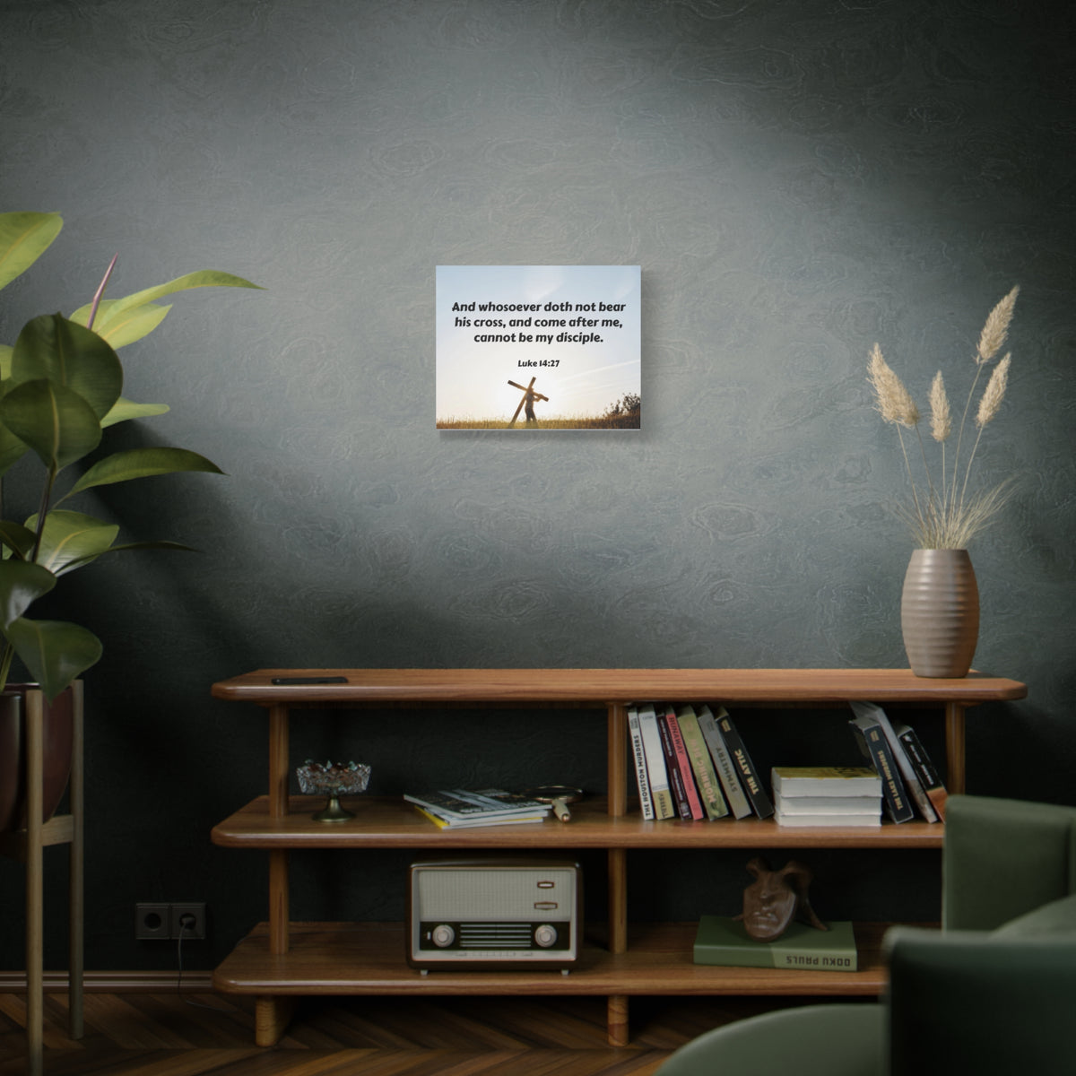 Scripture Walls Cross Luke 14:27 Bible Verse Canvas Christian Wall Art Ready to Hang-Express Your Love Gifts