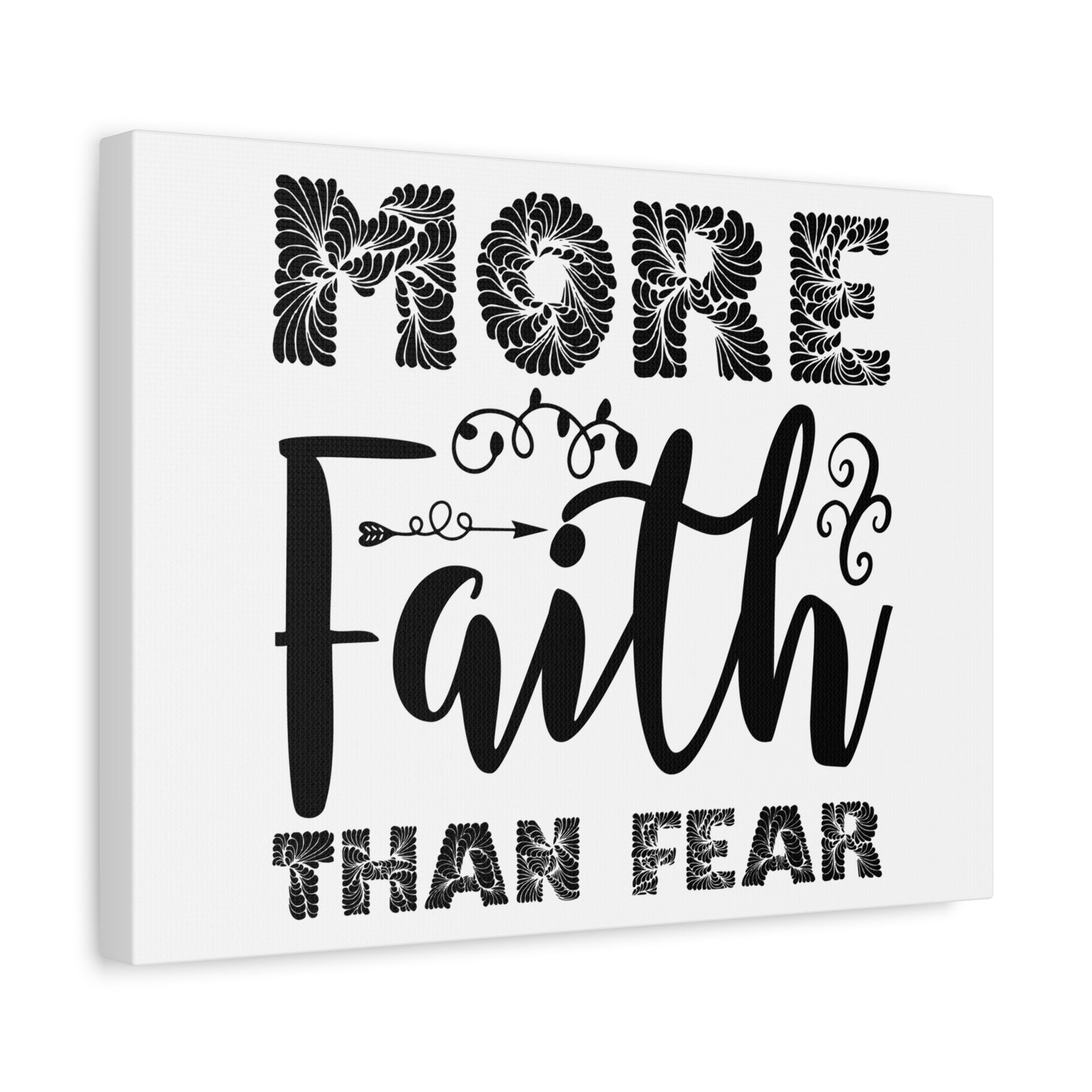Scripture Canvas Faith Than Fear Psalm 27:1 Christian Wall Art Print Ready to Hang-Express Your Love Gifts