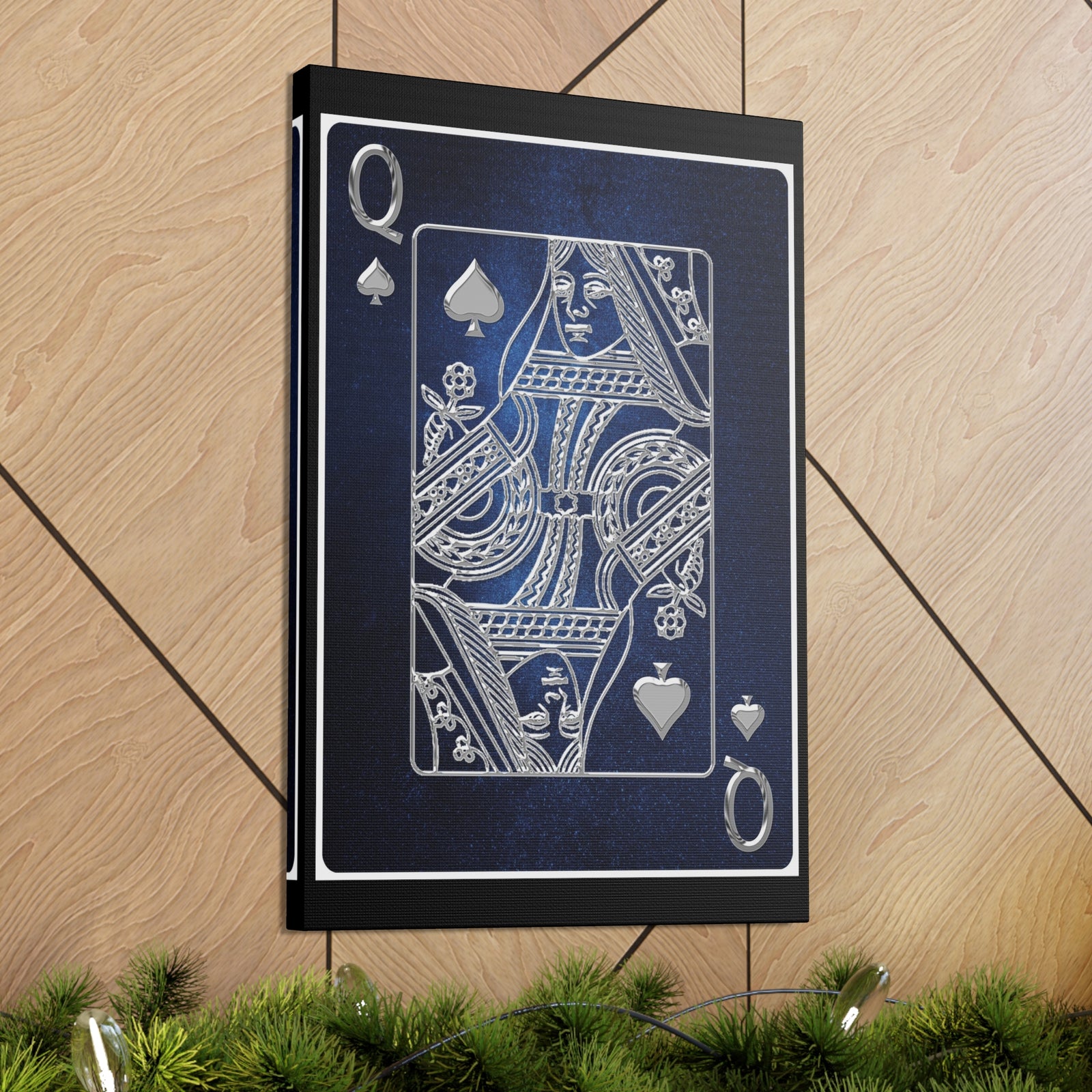 Queen Of Spades Space Background Playing Card Canvas Wall Art for Home Decor Ready-to-Hang-Express Your Love Gifts
