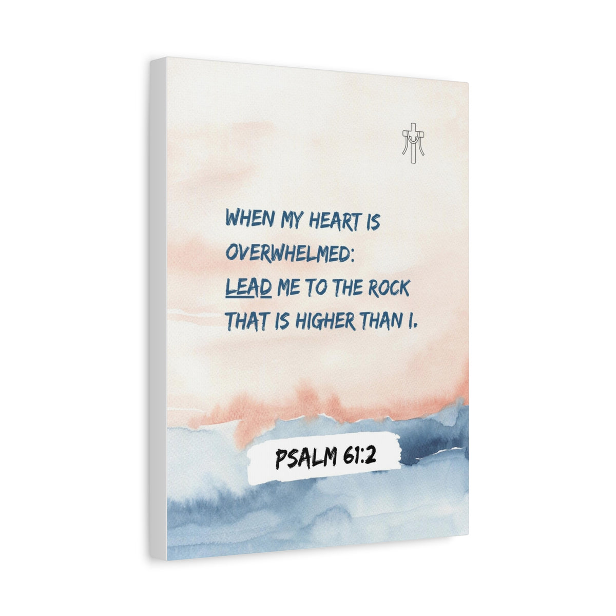 Scripture Walls Psalm 61:2 Lead Me to the Rock Bible Verse Canvas Christian Wall Art Ready to Hang Unframed-Express Your Love Gifts
