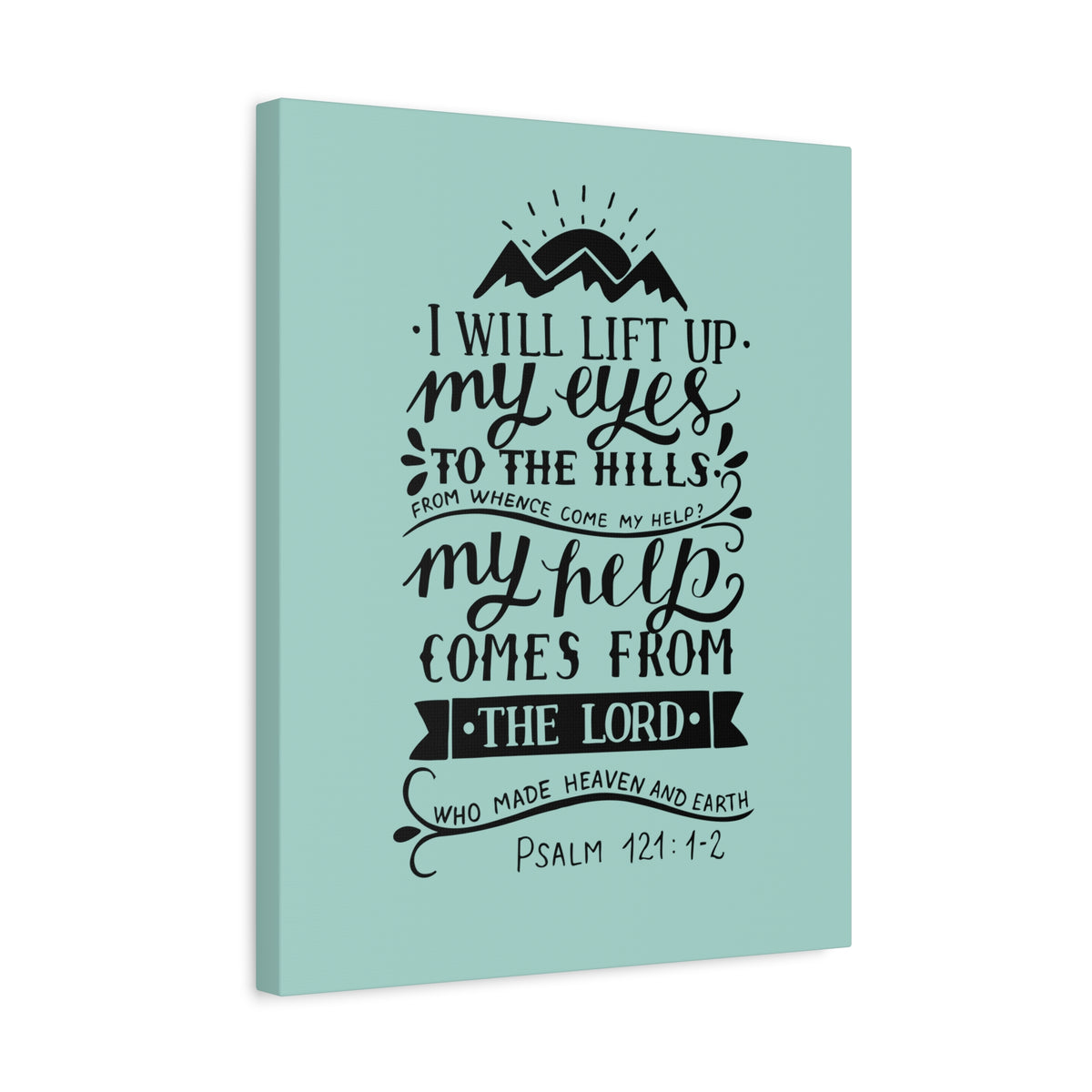 Scripture Canvas Heaven And Earth Psalm 121:1-2 Christian Wall Art Bible Verse Print Ready to Hang-Express Your Love Gifts