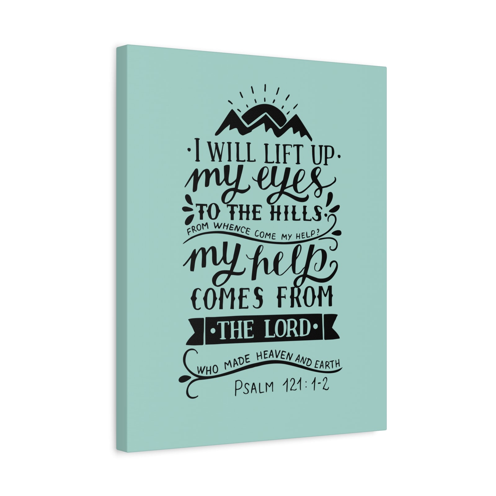 Scripture Canvas Heaven And Earth Psalm 121:1-2 Christian Wall Art Bible Verse Print Ready to Hang-Express Your Love Gifts