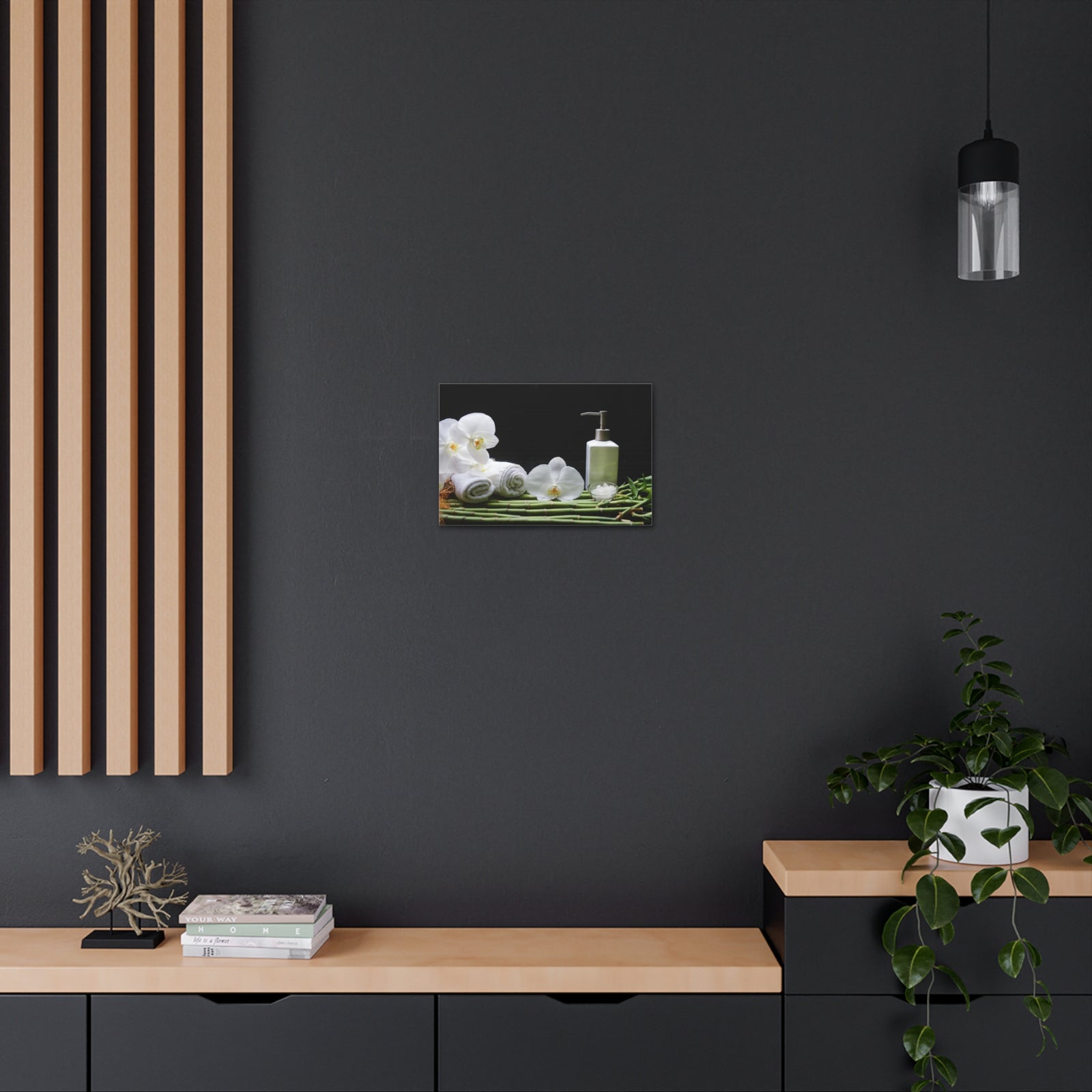 Long Green Leaves Forest Floral Nature Photography Canvas Wall Art for Home Decor Ready-to-Hang-Express Your Love Gifts