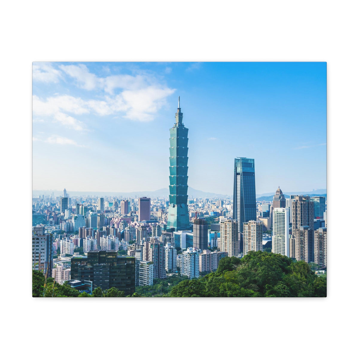 Taipei Daytime Skyline Canvas Artwork High-Quality Breathtaking Stunning Cityscape for Home Decor Ready to Hang-Express Your Love Gifts