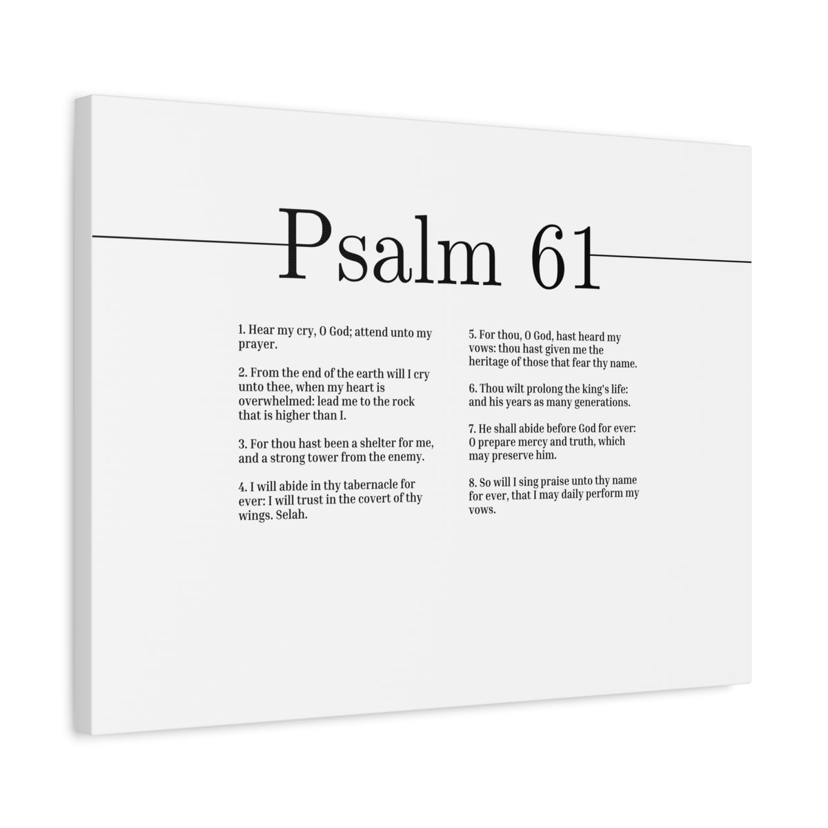 Scripture Canvas Hear My Cry, O God Psalm 61 Christian Wall Art Bible Verse Print Ready to Hang-Express Your Love Gifts