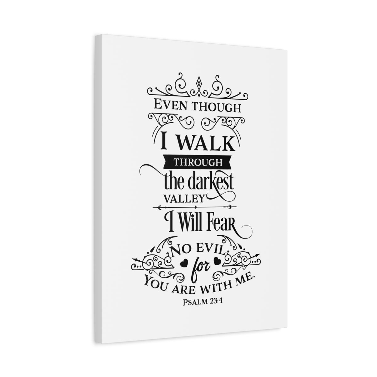 Scripture Canvas Are With Me Psalm 23:4 Christian Wall Art Bible Verse Print Ready to Hang-Express Your Love Gifts
