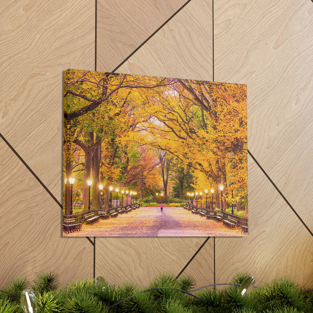 Orange Tree Autumn Park Nature Wilderness Photography Canvas Wall Art for Home Decor Ready-to-Hang-Express Your Love Gifts