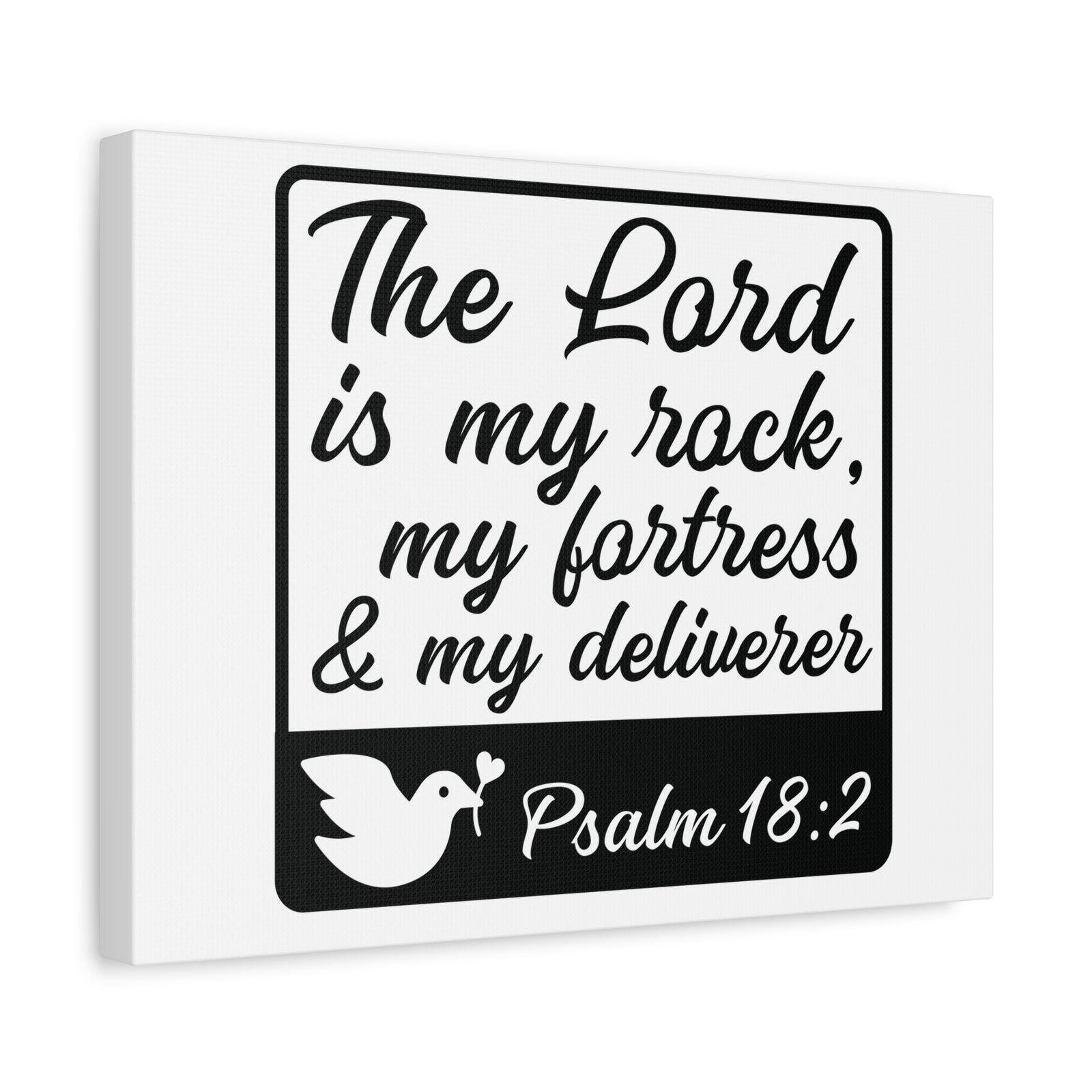 Scripture Canvas The Lord Is Psalm 18:2 Christian Wall Art Bible Verse Print Ready to Hang-Express Your Love Gifts
