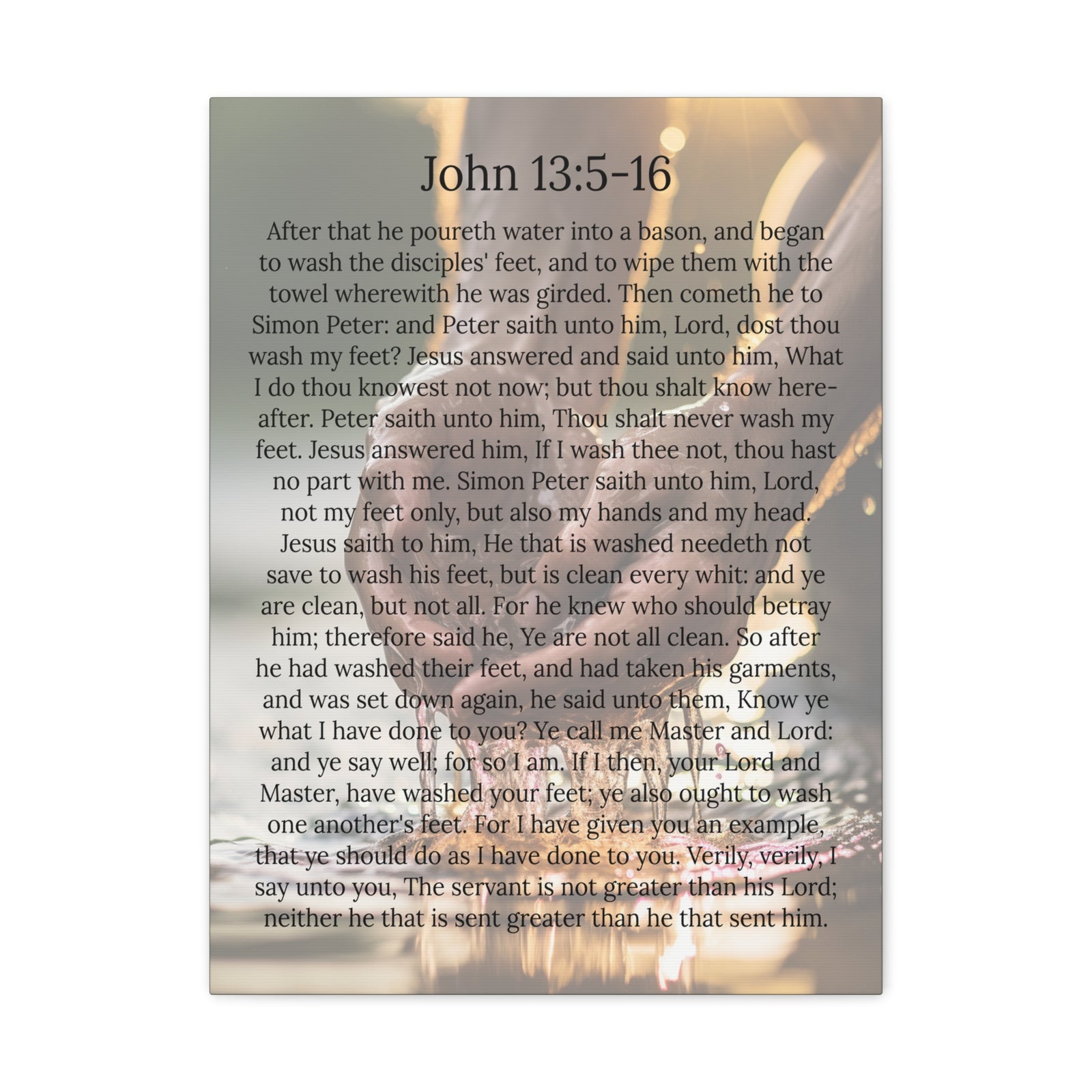 Scripture Walls Footwashing John 13:5-16 Christ Christian Wall Art Print Ready to Hang Unframed-Express Your Love Gifts