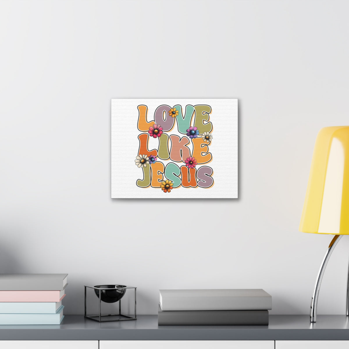 Scripture Walls Love Like Jesus Retro Bible Verse Canvas Christian Wall Art Ready to Hang Unframed-Express Your Love Gifts