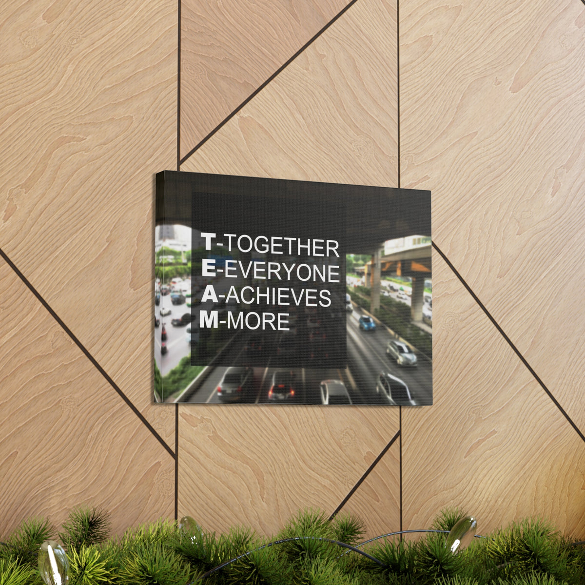 Inspirational Quote Canvas Together Everyone Achieves More Wall Art Motivational Motto Inspiring Prints Artwork Decor Ready to Hang-Express Your Love Gifts