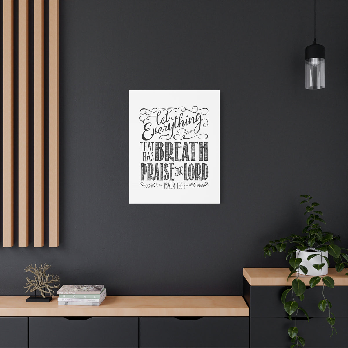 Scripture Canvas Praise The Lord Pencil Psalm 150:6 Christian Wall Art Bible Verse Print Ready to Hang-Express Your Love Gifts